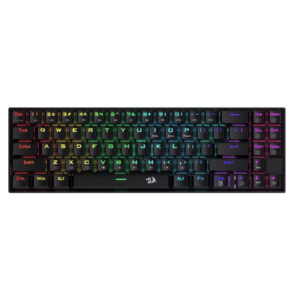 Redragon K599 Wireless 70-Key Mechanical Gaming Keyboard, 65% Compact TKL, Hot-Swappable Red Switches, RGB Backlit | K599-KRS – Buy Online