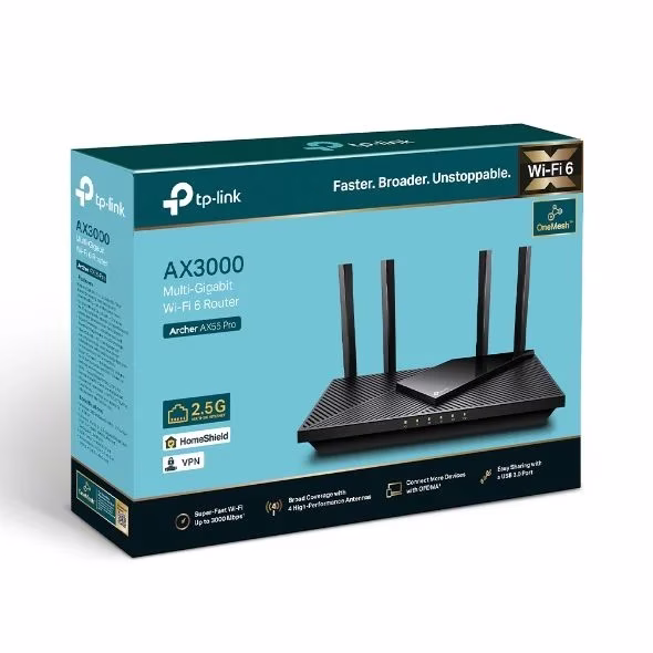 tp-link Archer AX55 Pro AX3000 Multi-Gigabit Wi-Fi 6 Router with 2.5G Port, Up to 3.0 Gbps (2402 Mbps + 574 Mbps) , Compatible with Alexa – Buy Online