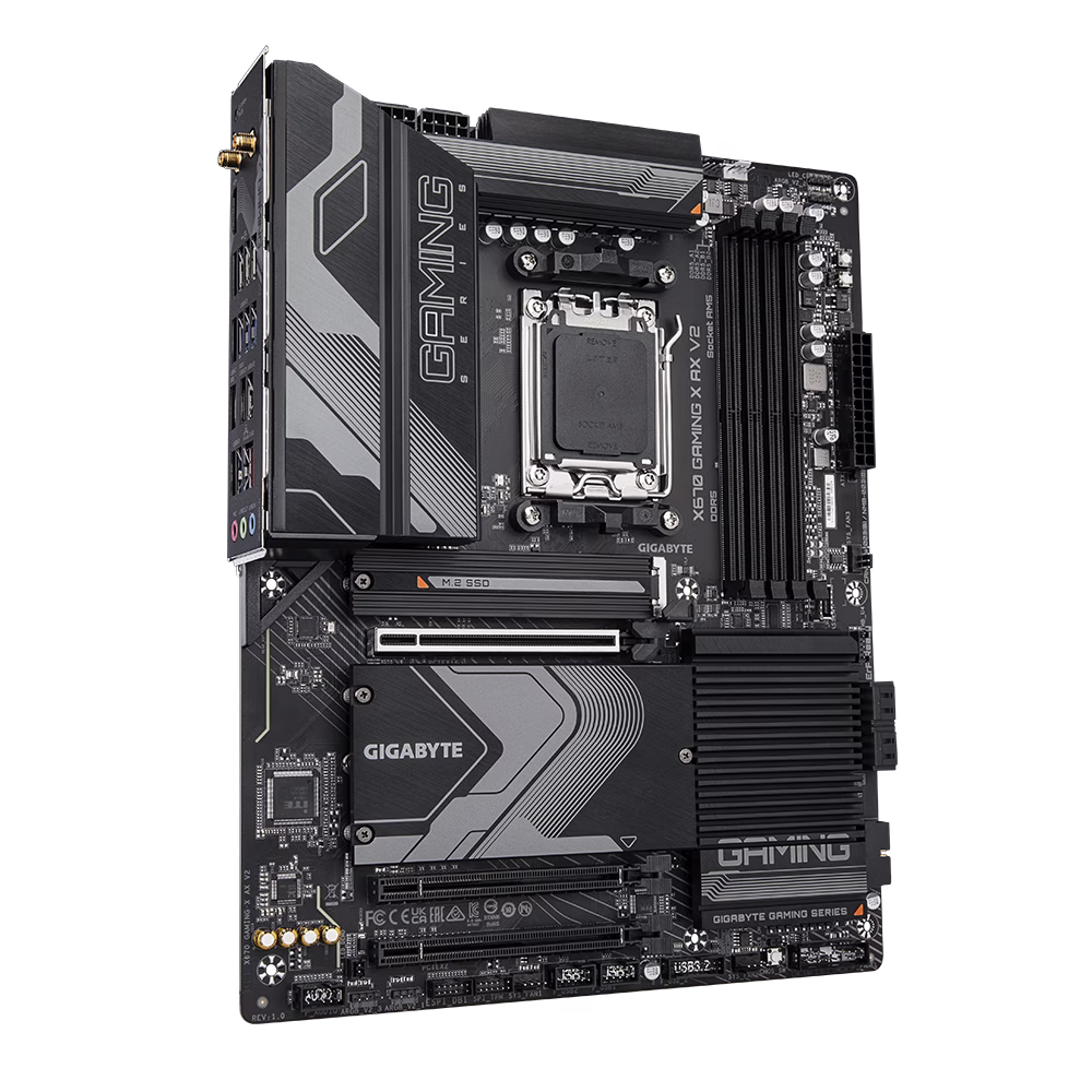 Gigabyte X670 GAMING X AX V2 ATX Motherboard, AM5, DDR5, 4xSMD DIMMs, 1xPCIe 5.0 x4 and 3xPCIe 4.0 x4 M.2, 2.5GbE LAN & Wi-Fi 6E 802.11ax, Q-Flash Plus, Smart Fan 6 | X670 GAMING X AX V2 DDR5 thumbnail 5
