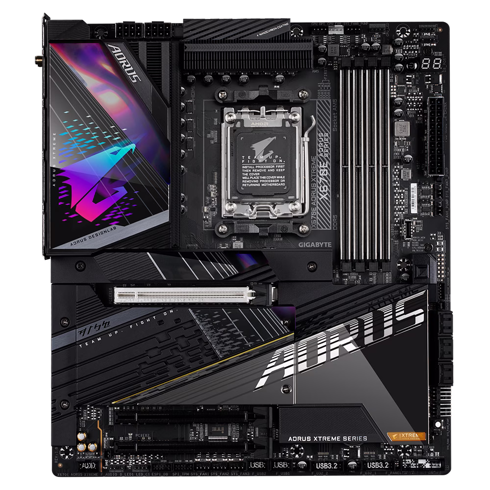 Gigabyte X670E AORUS XTREME (rev. 1.x) AMD X670 Chipset E-ATX Motherboard, DDR5, AM5, 4xSMD DIMMs, 4xPCIe 5.0 x4 M.2, 10GbE LAN & Wi-Fi 6E 802.11ax, DP, HDMI, USB-C 10Gbps, Dual USB-C 20Gbps, Q-Flash Plus  | X670E AORUS XTREME  DDR5 thumbnail 5