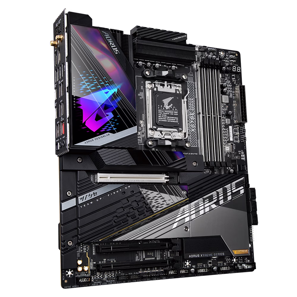 Gigabyte X670E AORUS XTREME (rev. 1.x) AMD X670 Chipset E-ATX Motherboard, DDR5, AM5, 4xSMD DIMMs, 4xPCIe 5.0 x4 M.2, 10GbE LAN & Wi-Fi 6E 802.11ax, DP, HDMI, USB-C 10Gbps, Dual USB-C 20Gbps, Q-Flash Plus  | X670E AORUS XTREME  DDR5 thumbnail 6
