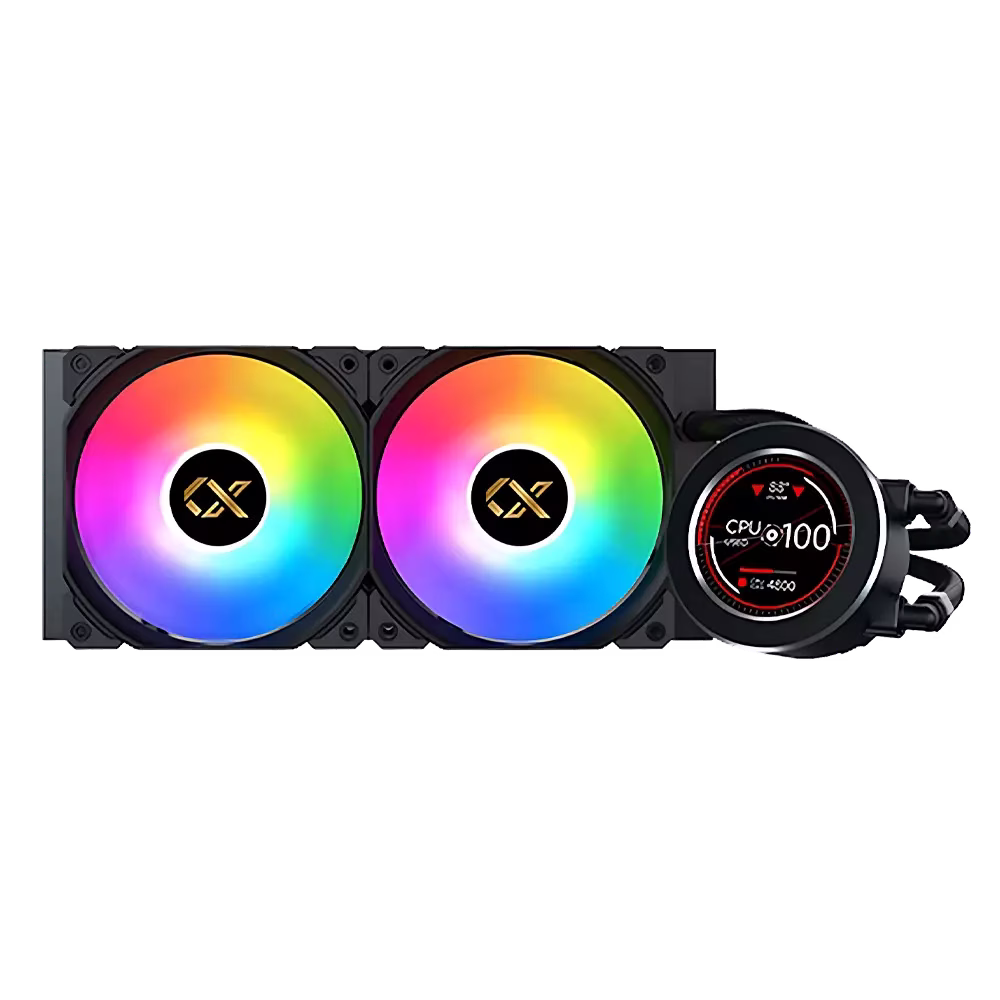 Xigmatek FROZR-O 240 AIO CPU Liquid Cooler, OLED Display Pump Head, 2x120mm  800-1800RPM ??10% ARGB Fan, Reinforced Metal Backplate, 1800 Rpm, 12 VDC | EN46560 thumbnail 2