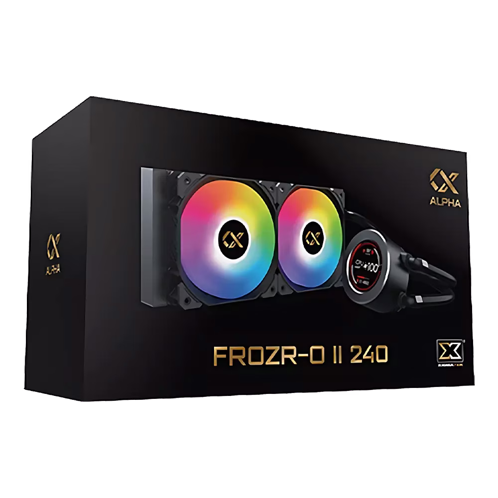 Xigmatek FROZR-O 240 AIO CPU Liquid Cooler, OLED Display Pump Head, 2x120mm  800-1800RPM ??10% ARGB Fan, Reinforced Metal Backplate, 1800 Rpm, 12 VDC | EN46560 thumbnail 3