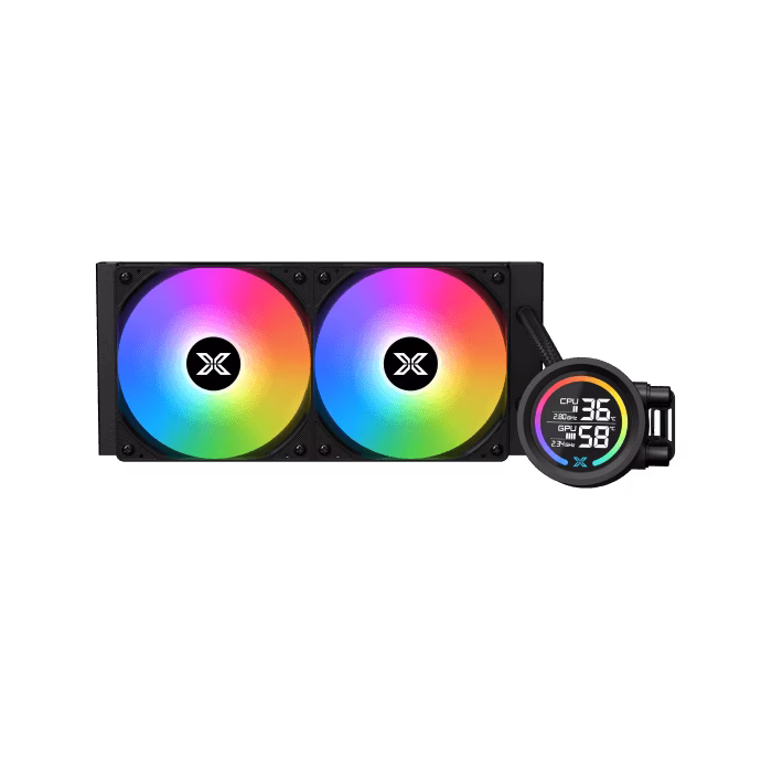 Xigmatek LK 240 Digital LCD AIO Liquid Cooler, Digital LCD Pump Head & 240mm PWM Fan, Mini ARGB Controller, Black | EN45929 thumbnail 5