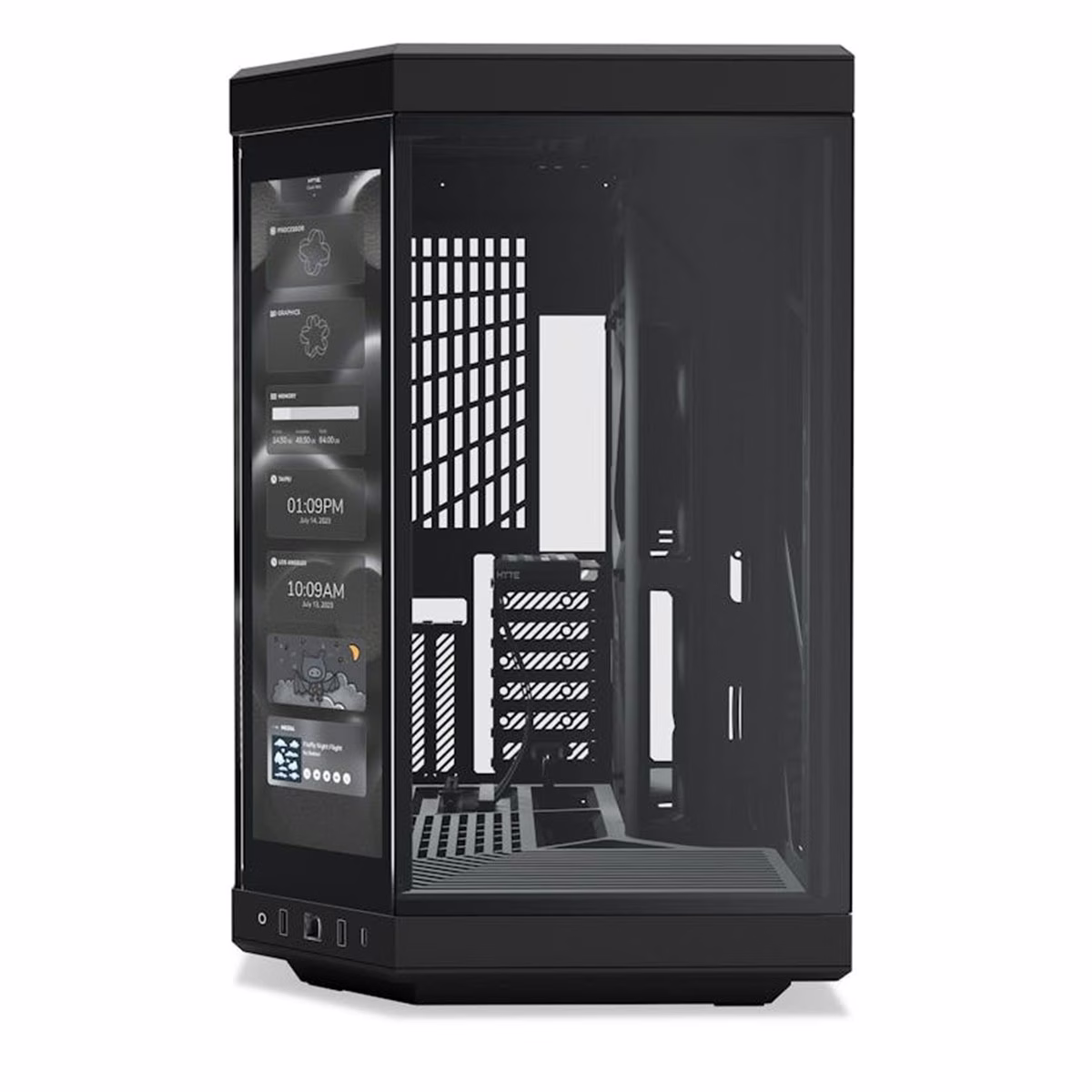 Hyte Y70 Touch Dual Chamber Mid-Tower ATX Case, ITX, mATX, ATX, EATX, PCIE 4.0 x 16 riser cable included, 1x USB-C 3.2 Gen 2, 2x USB-A 3.2 Gen 1, 1x 3.5mm Audio/Mic Combo Jack Black | CS-HYTE-Y70-B-L thumbnail 2