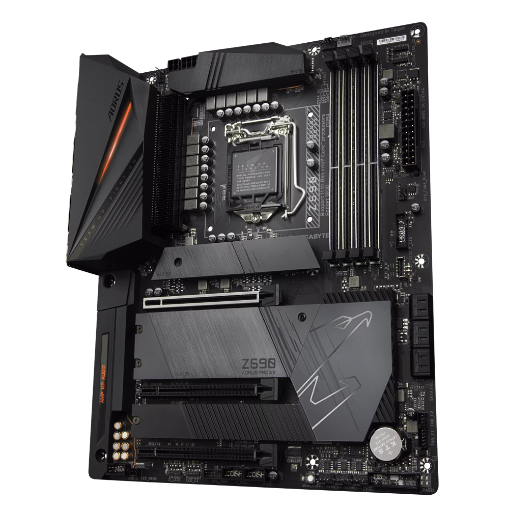  Gigabyte Z590 AORUS PRO AX Motherboard, Intel Z590, Dual Channel DDR4, 4x DIMMs, 4xM.2, Intel WiFi 6 802.11ax 2T2R & BT 5 with  AORUS Antenna, Q-FLASH Onboard Button | Z590-AORUS-PRO-AX thumbnail 3