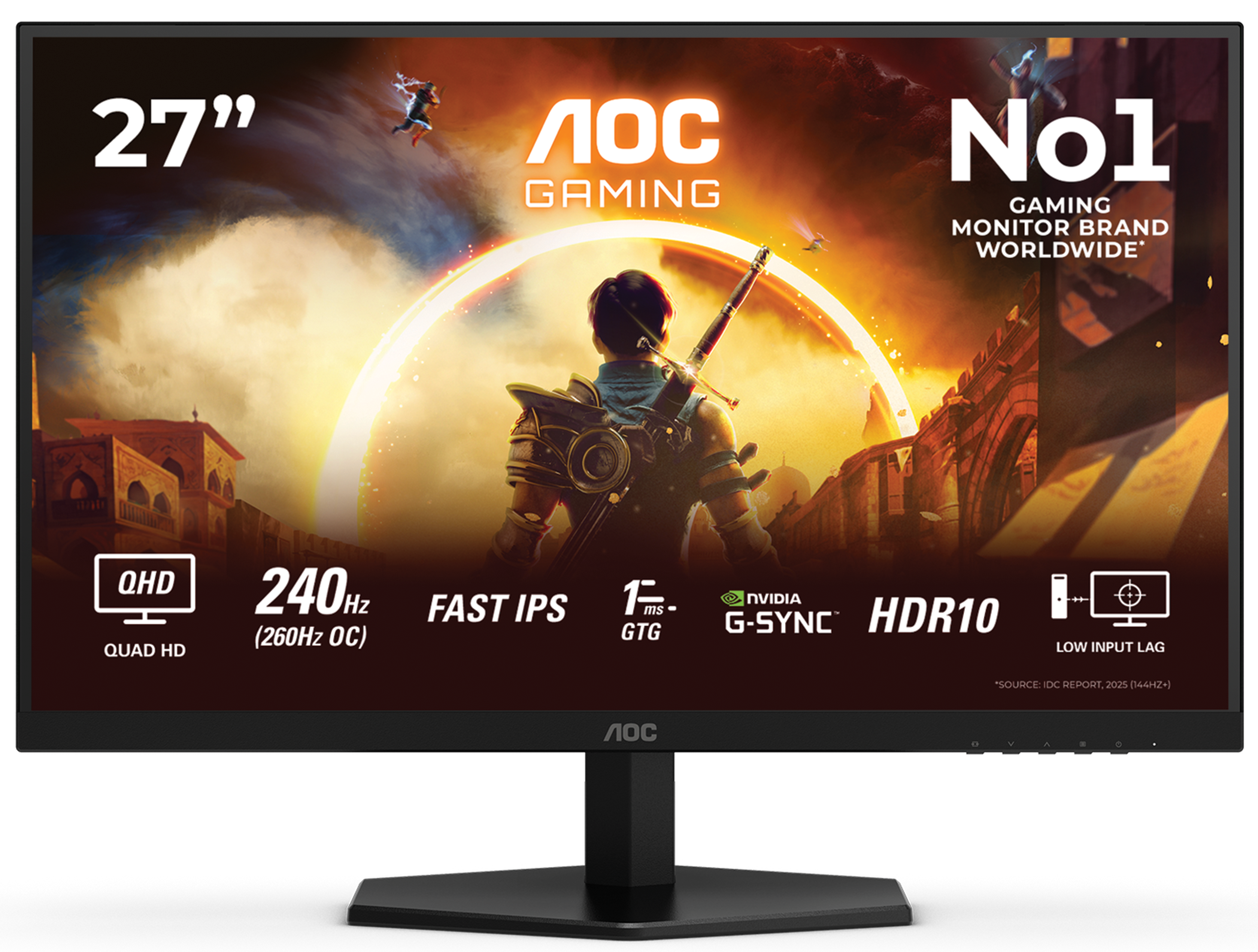 AOC Q27G42ZE/71 27" 240Hz (260Hz OC) QHD Fast IPS Gaming Monitor, 1ms GtG, G-SYNC Compatible, 1440p | Q27G42ZE – Buy Online