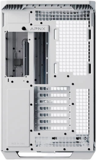 APNX V1-WT-V1 Glass Edition White Gaming Case, 360mm Radiator Support, 10 Fan Slots, SGCC Steel Body, Dual Chamber Panoramic Design, White | V1-WT-V1 thumbnail 6