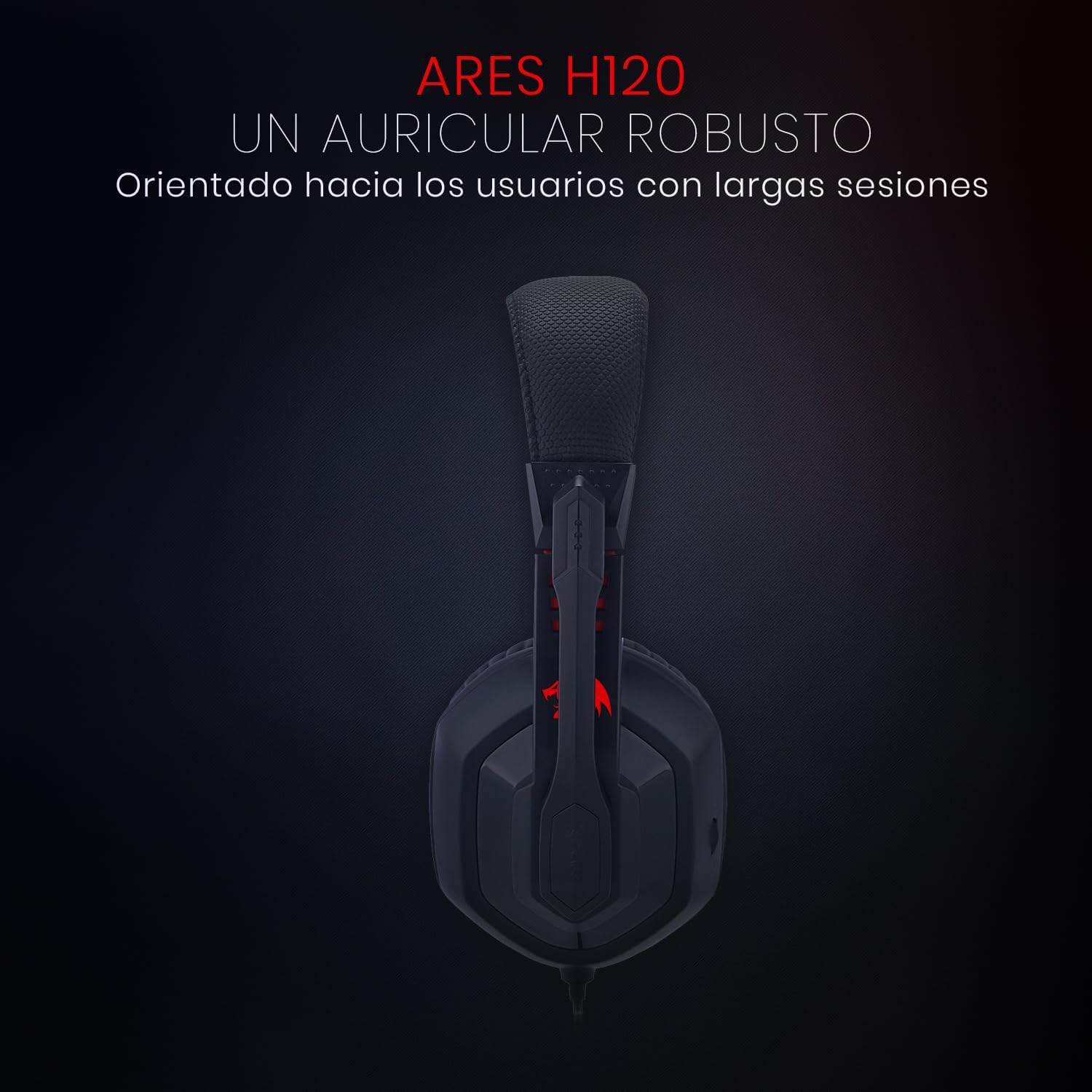 Redragon ARES H120 Gaming Headset, Stereo 3.5mm Jack, Noise-Reducing Over-Ear Cushions, 40mm Drivers, 2m Cable thumbnail 3