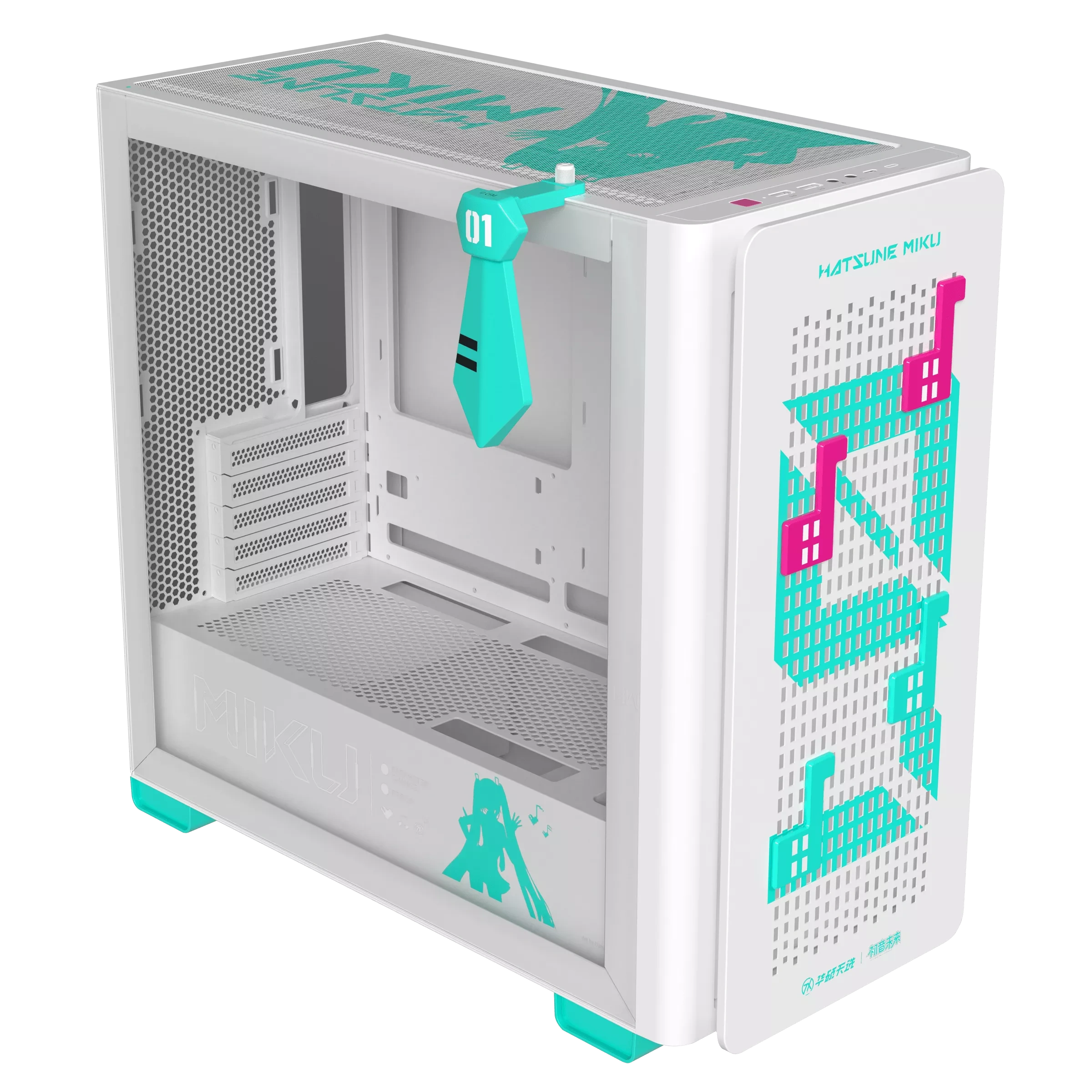 Asus ASUS A23 Hatsune Miku Edition Micro-ATX Gaming Case, BTF Hidden-Connector Compatible, Tempered Glass, 360mm AIO Support, Exclusive Miku Headset Hook | 90DC00K3-B09010 - thumbnail 2