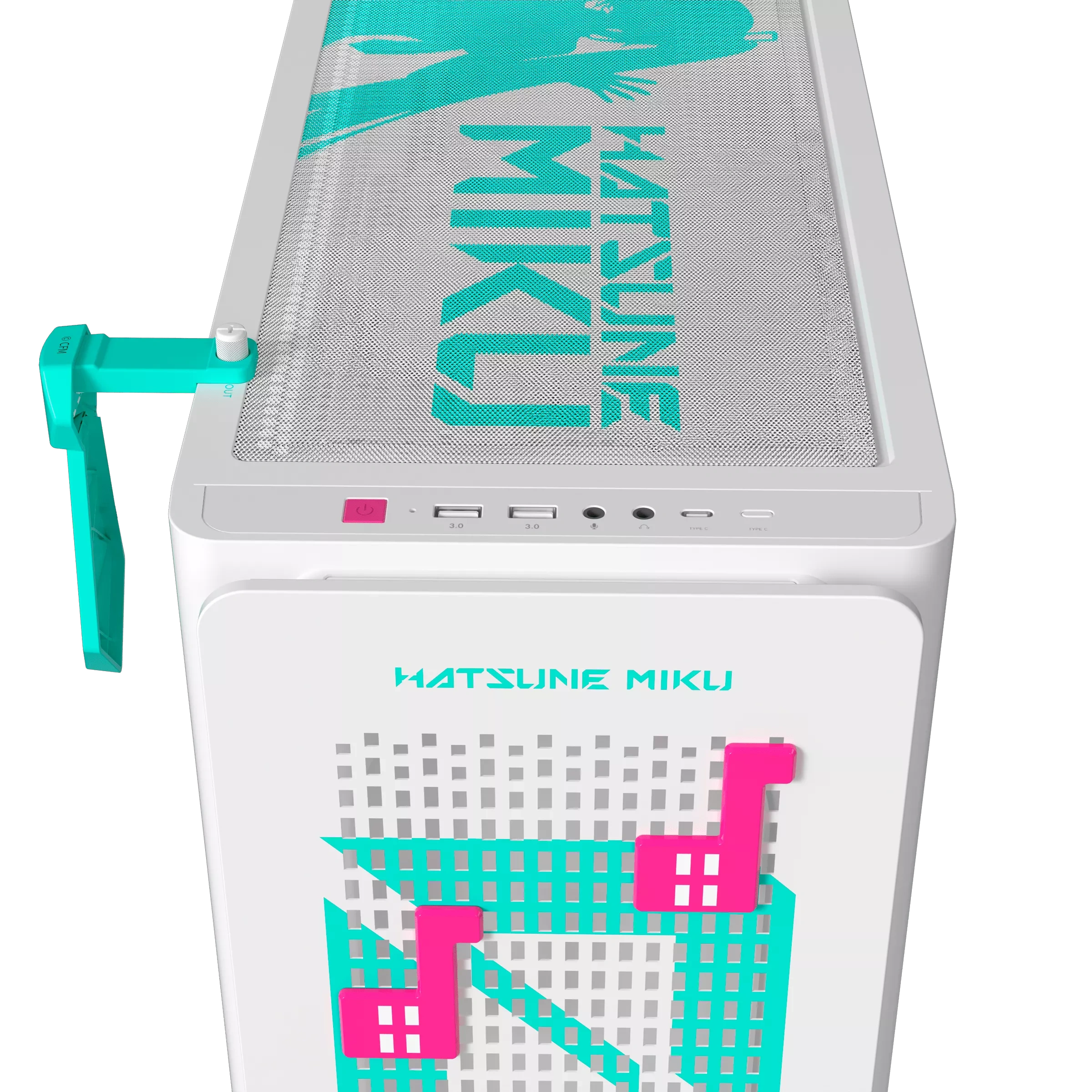 Asus ASUS A23 Hatsune Miku Edition Micro-ATX Gaming Case, BTF Hidden-Connector Compatible, Tempered Glass, 360mm AIO Support, Exclusive Miku Headset Hook | 90DC00K3-B09010 - thumbnail 3