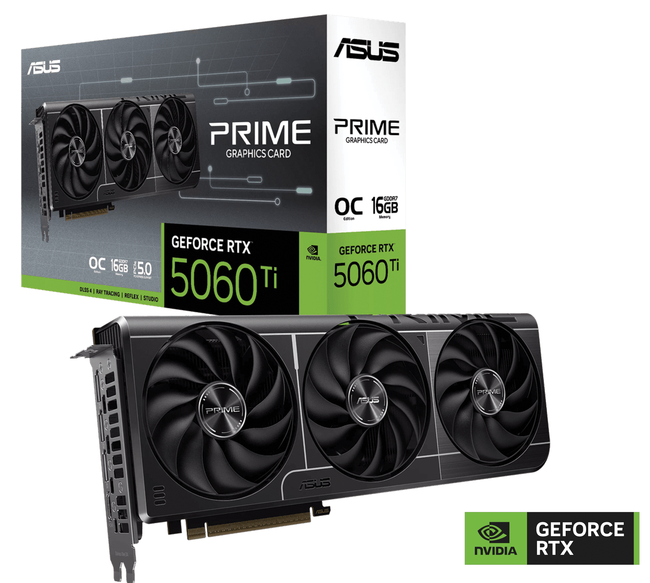 ASUS PRIME RTX 5060 Ti 16GB GDDR7 OC Edition Graphics Card, PCIe 5.0,  28 Gbps, 128-bit, 759 TOPs AI Performance, 2.5 Slot Design,  4608 CUDA Core | 90YV0MH2-M0NA00 – Buy Online