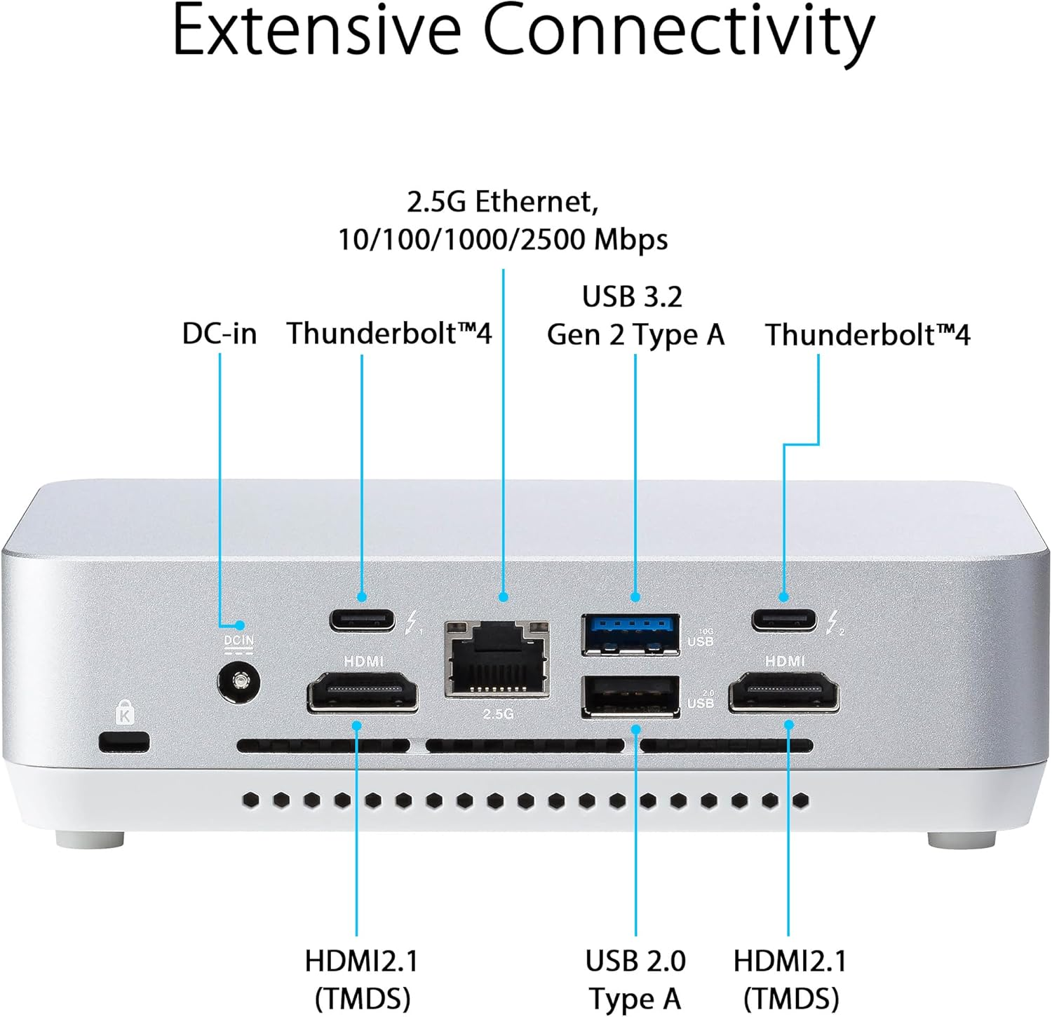 Asus ASUS NUC 14 Pro+ Mini PC, Intel Core Ultra 9 185H, Intel Arc GPU, 32GB DDR5 5600MHz,  4TB NVMe M.2 SSD,  Microsoft Windows 11 Professional | 90AR0051-M000J - thumbnail 3