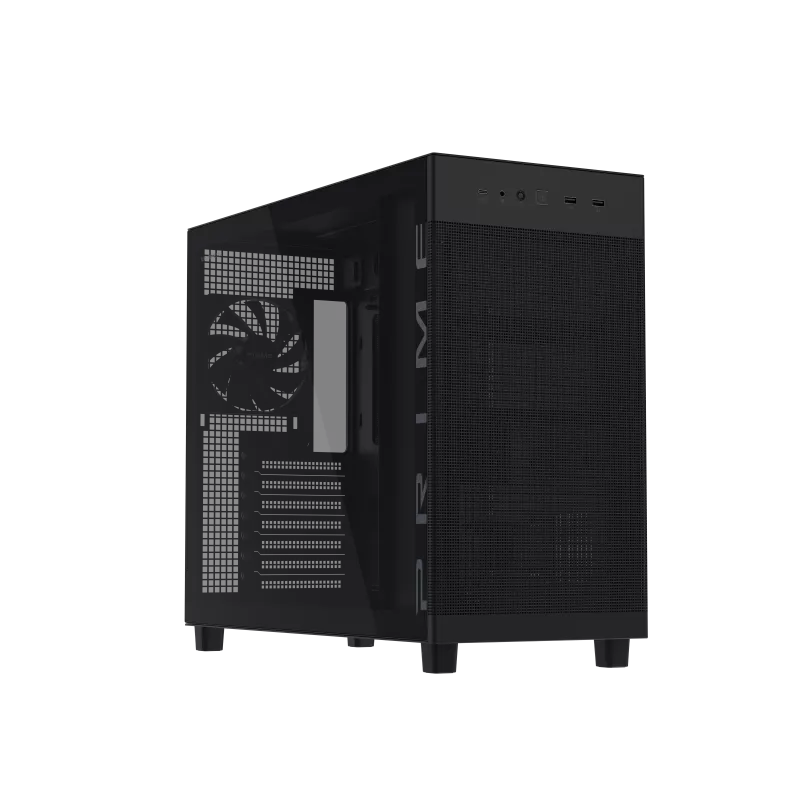 ASUS Prime AP303 Tempered Glass Edition, The Ultimate Compact 45-Liter ATX Gaming Chassis, Supporting 360mm GPUs and Radiators, Full-Size ATX PSUs, Front Panel USB Type-C Connectivity, AP303/BK/TG, Black | 90DC00V0-B39010 – Buy Online