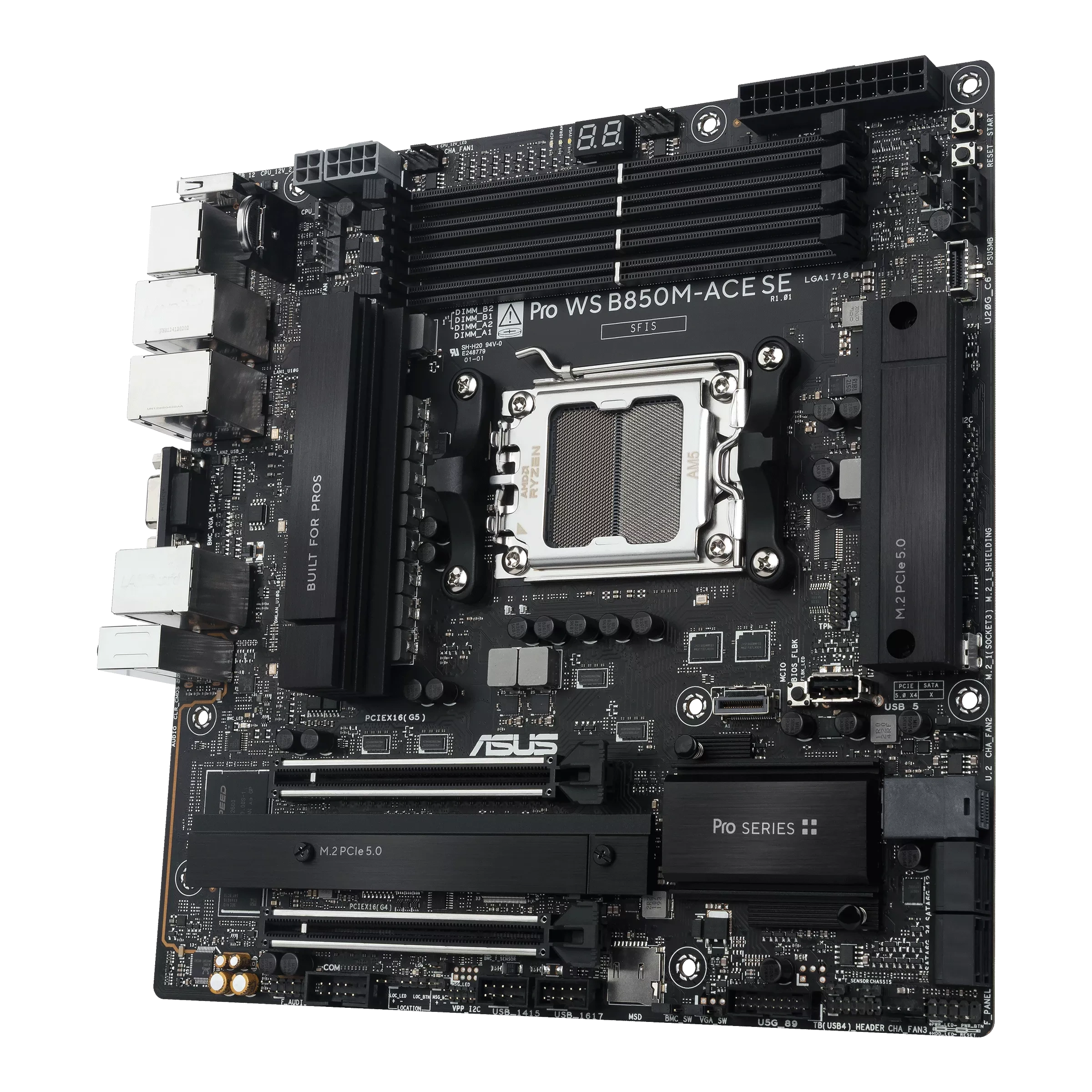 ASUS Pro WS B850M-ACE SE Workstation Motherboard, AMD AM5, DDR5, PCIe 5.0, 10Gb LAN, IPMI | 90MB1MN0-M0EAY0 thumbnail 5