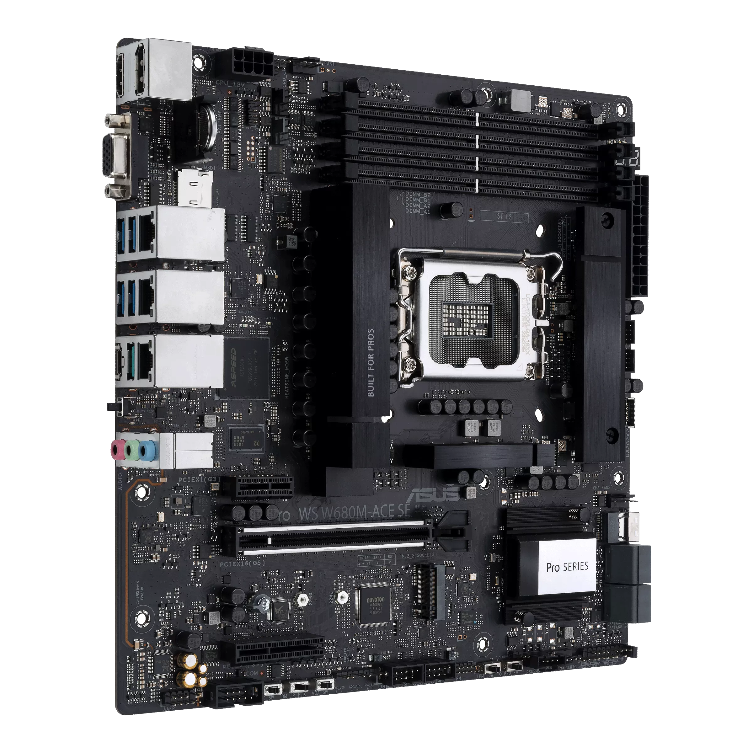 ASUS Pro WS W680M-ACE SE Micro-ATX Workstation Motherboard, Intel LGA1700, DDR5 ECC, PCIe 5.0, IPMI Support, Dual 2.5G LAN | 90MB1FA0-M0EAY0 thumbnail 2