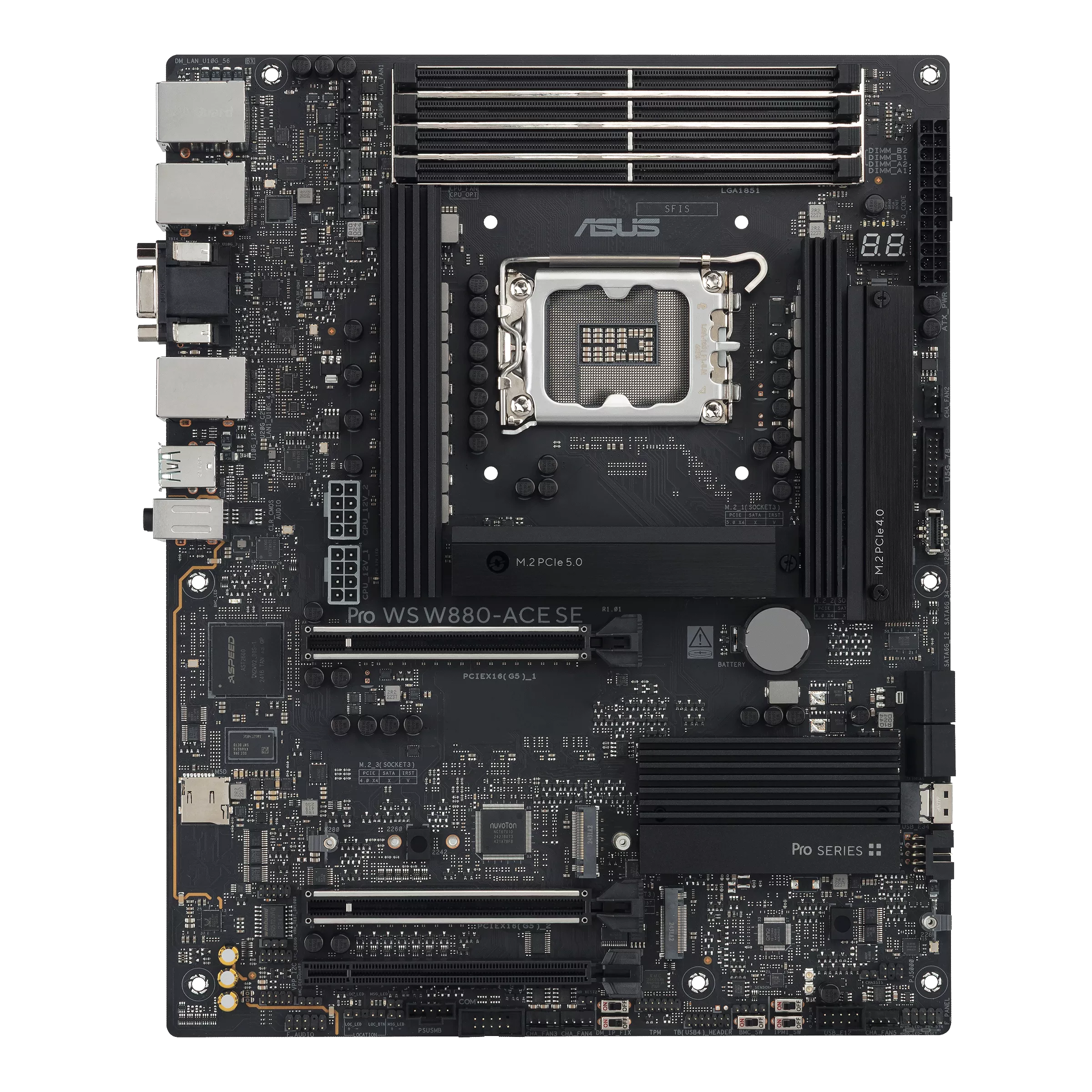 ASUS Pro WS W880-ACE SE Workstation Motherboard, Intel LGA 1851, PCIe 5.0, AI PC Ready, Dual Thunderbolt 4, DDR5 ECC | 90MB1KV0-M0EAY0 – Buy Online