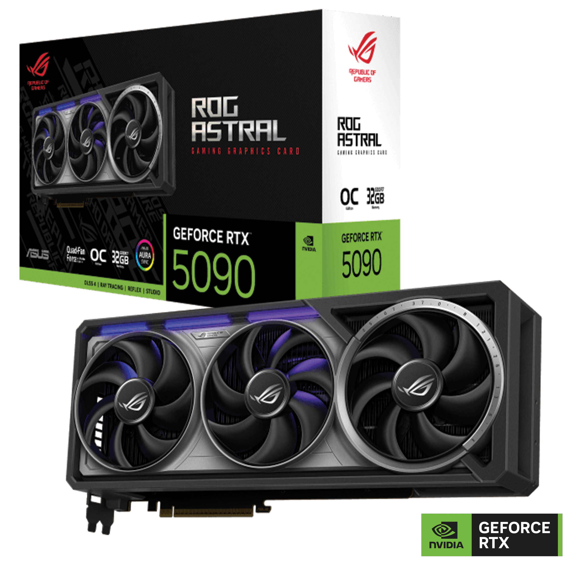 ASUS ROG Astral GeForce RTX 5090 OC Edition Gaming Graphics Card, 32GB GDDR7, PCIe 5.0, Quad-Fan Cooling | 90YV0LW0-M0NA00 – Buy Online