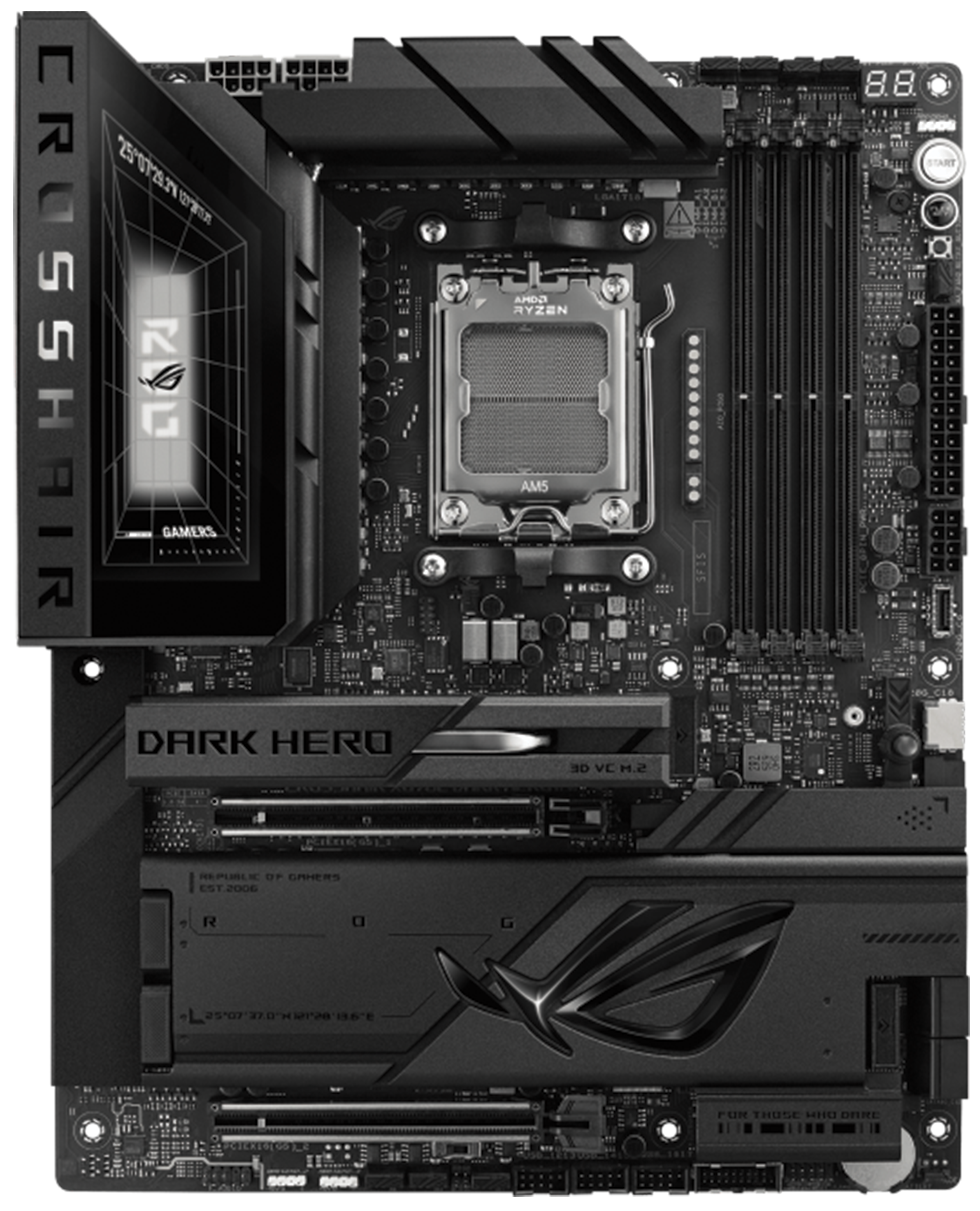 ASUS ROG Crosshair X870E Dark Hero AMD Ryzen AM5 ATX Gaming Motherboard, WiFi 7, 20+2+2 Power Stages, 5x M.2 Slots, USB4, PCIe 5.0 | 90MB1NT0-M0EAY0 – Buy Online