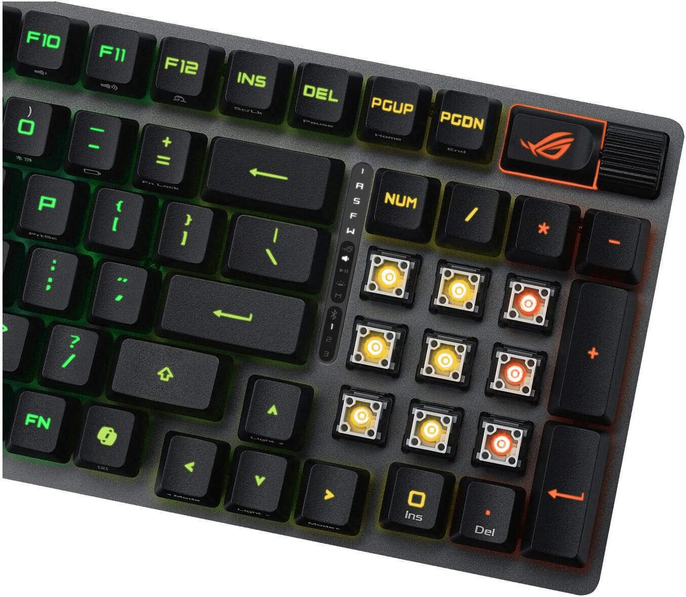 ASUS ROG Strix Scope II 96 Wireless Gaming Keyboard, ROG RX Blue Optical Mechanical Switches, Tri-Mode Connectivity, PBT/ABS Keycaps, Integrated Dampening Foam, Arabic, Black | 90MP03S2-BKCA00 thumbnail 6