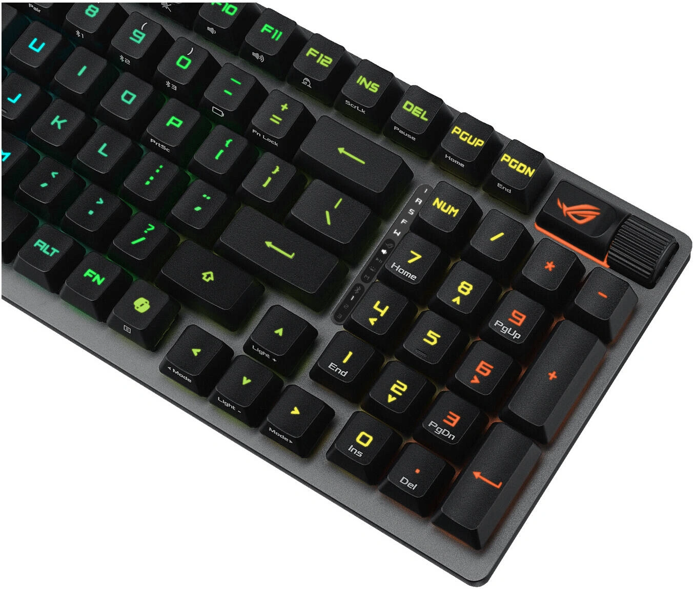 ASUS ROG Strix Scope II 96 Wireless Gaming Keyboard, ROG RX Blue Optical Mechanical Switches, Tri-Mode Connectivity, PBT/ABS Keycaps, Integrated Dampening Foam, Arabic, Black | 90MP03S2-BKCA00 thumbnail 8