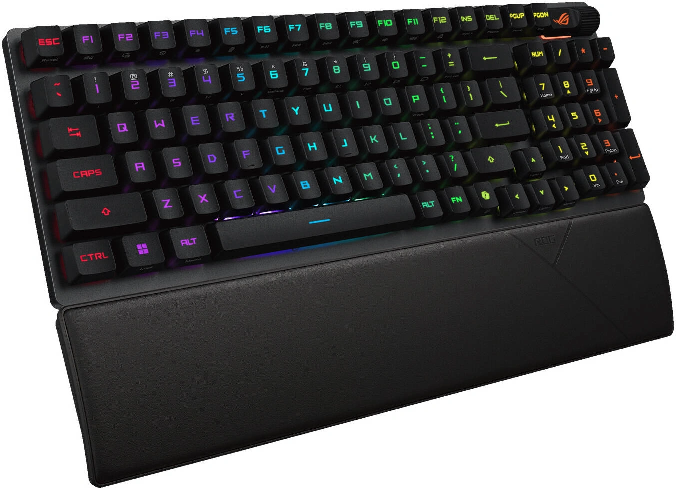 ASUS ROG Strix Scope II 96 Wireless Gaming Keyboard, ROG RX Blue Optical Mechanical Switches, Tri-Mode Connectivity, PBT/ABS Keycaps, Integrated Dampening Foam, Arabic, Black | 90MP03S2-BKCA00 thumbnail 2
