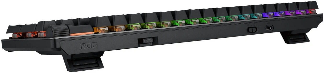 ASUS ROG Strix Scope II 96 Wireless Gaming Keyboard, ROG RX Blue Optical Mechanical Switches, Tri-Mode Connectivity, PBT/ABS Keycaps, Integrated Dampening Foam, Arabic, Black | 90MP03S2-BKCA00 thumbnail 9