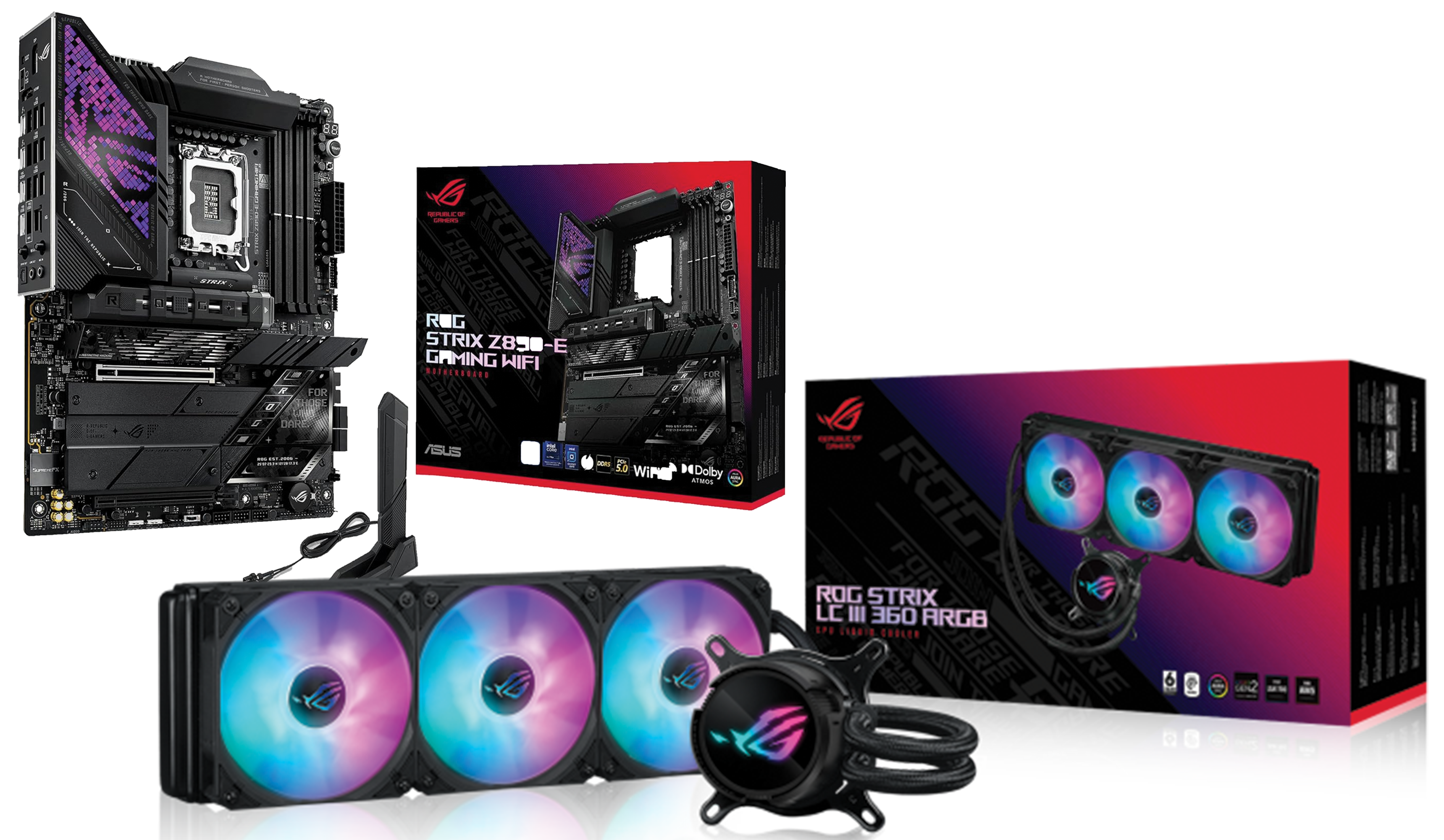 ASUS ROG Strix Z890-E Gaming WiFi Intel Ultra LGA 1851 Motherboard, ROG Strix LC III 360 ARGB LCD Liquid Cooler, PC Upgrade Bundle – Buy Online
