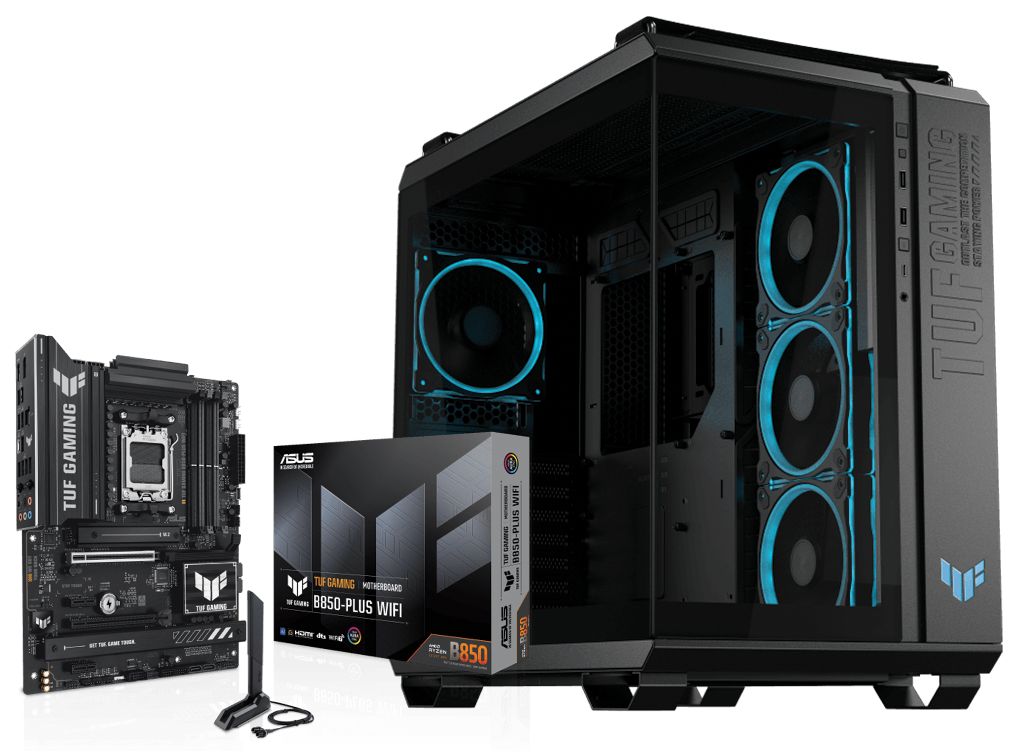 ASUS TUF Gaming B850-PLUS WIFI AM5 Motherboard, ASUS TUF Gaming GT502 Horizon ARGB Mid-Tower Panoramic Case, PC Upgrade Bundle – Buy Online