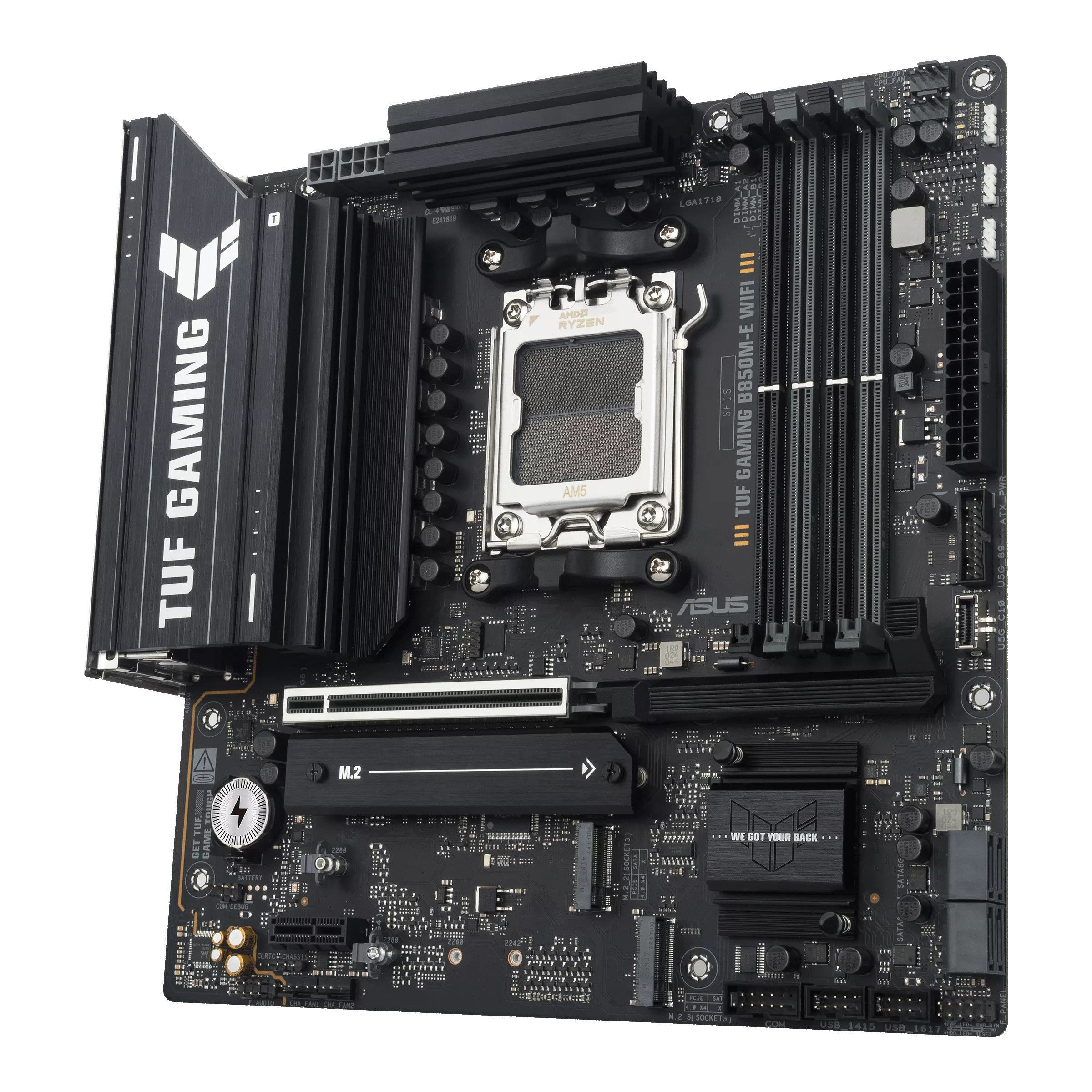 ASUS TUF Gaming B850M-E WIFI Motherboard, AM5 Socket, DDR5, PCIe 5.0, WiFi 6E, 2.5Gb LAN, mATX, Supports Ryzen 9000 Series | 90MB1LS0-M0EAY0 thumbnail 3