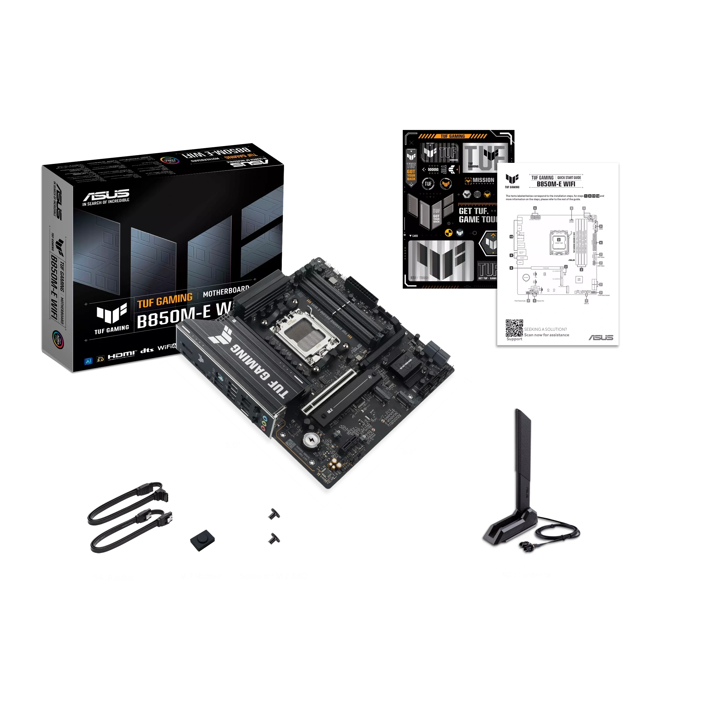 ASUS TUF Gaming B850M-E WIFI Motherboard, AM5 Socket, DDR5, PCIe 5.0, WiFi 6E, 2.5Gb LAN, mATX, Supports Ryzen 9000 Series | 90MB1LS0-M0EAY0 thumbnail 8