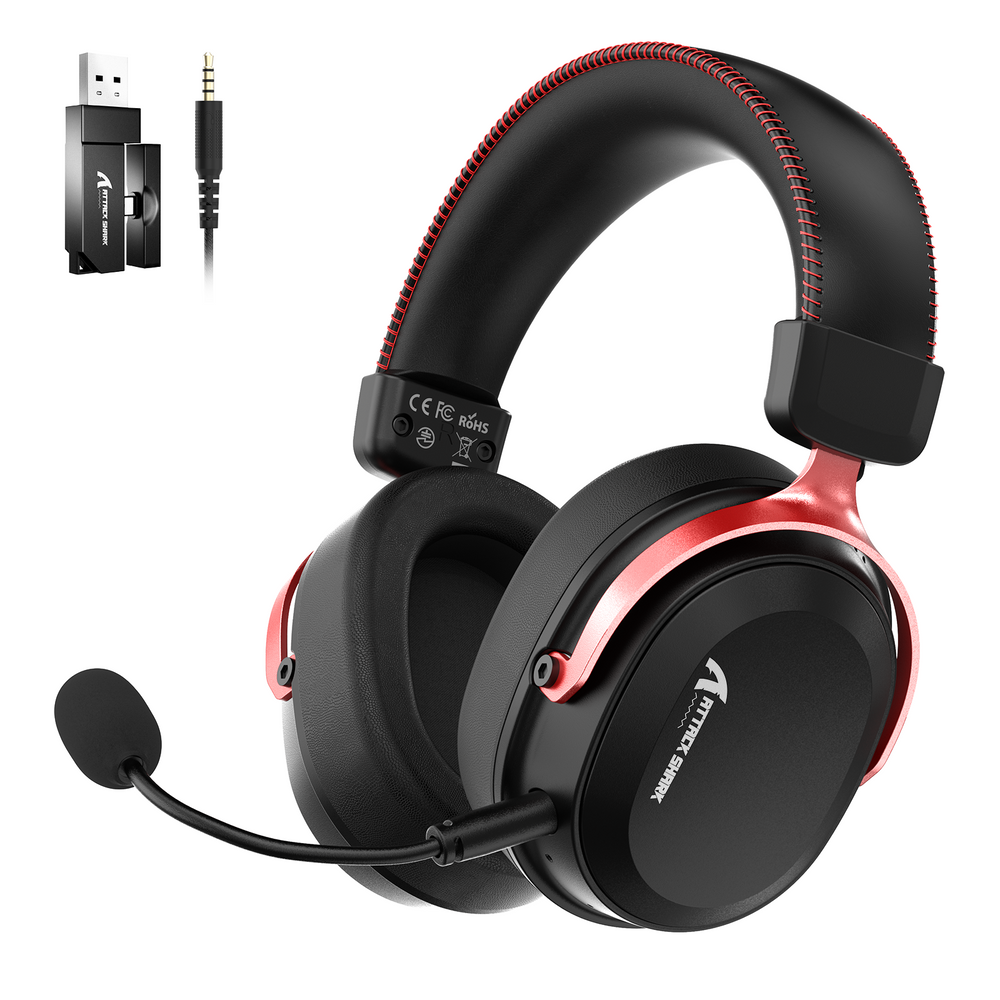 ATTACK SHARK L30 PRO Wireless Gaming Headset, Tri-Mode (2.4G/BT/Wired) | Black & Red | L30 PRO – Buy Online