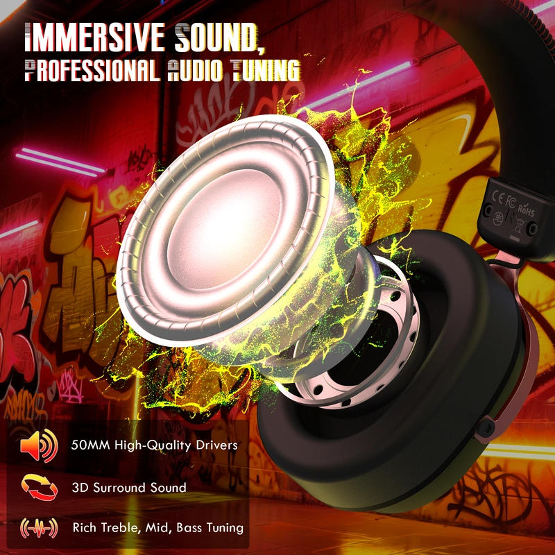 ATTACK SHARK L30 PRO Wireless Gaming Headset, Tri-Mode (2.4G/BT/Wired) | Black & Red | L30 PRO thumbnail 6