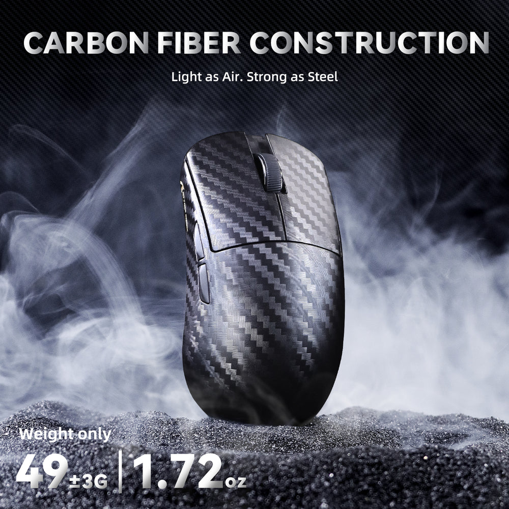 ATTACK SHARK R11 Ultra Carbon Fiber Wireless Gaming Mouse, 49g Superlight, 8K Polling Rate, PAW3950MAX Sensor, & Nano-Metal Ice Coating, Black | R11 thumbnail 2