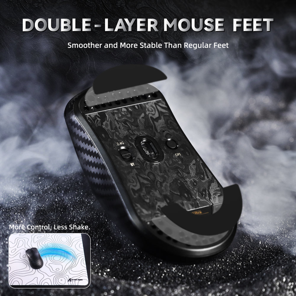 ATTACK SHARK R11 Ultra Carbon Fiber Wireless Gaming Mouse, 49g Superlight, 8K Polling Rate, PAW3950MAX Sensor, & Nano-Metal Ice Coating, Black | R11 thumbnail 4