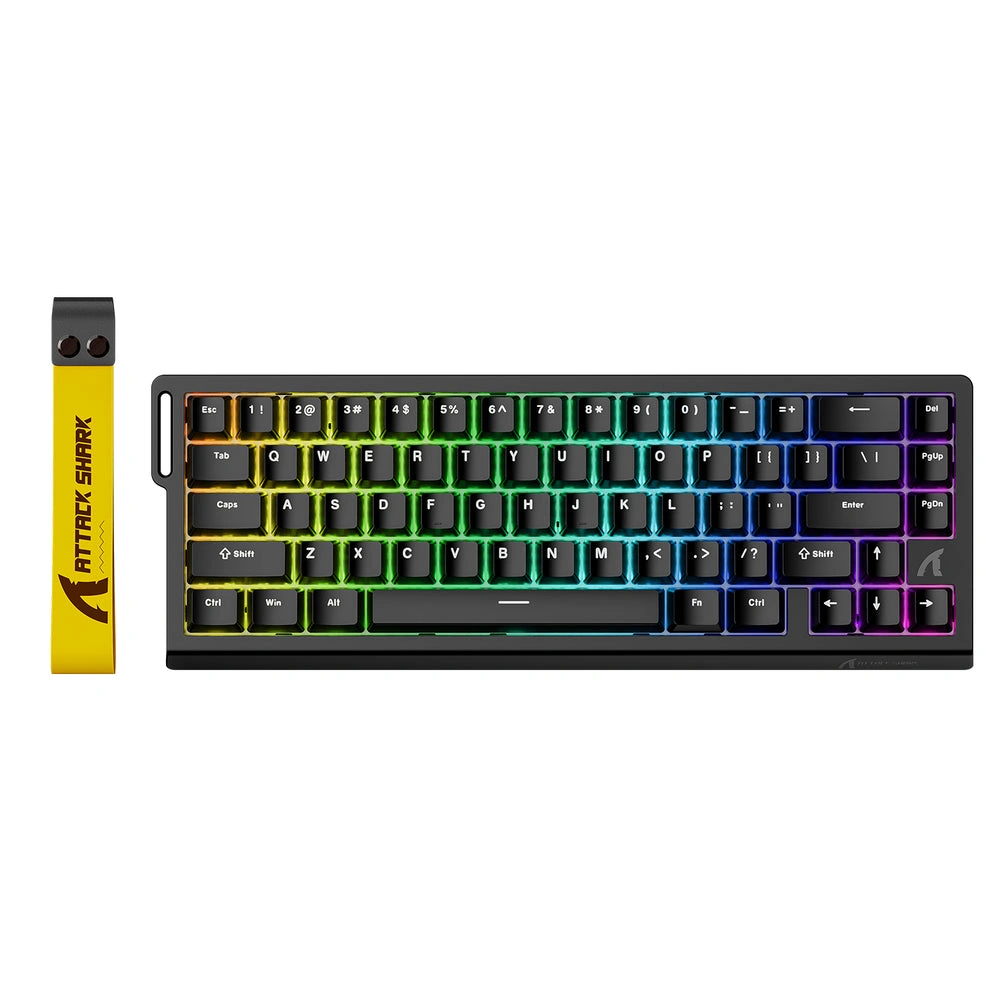 ATTACK SHARK X68 HE Magnetic Switch Gaming Keyboard, 66 Keys Compact Layout, 8000Hz Polling Rate, 0.01mm Rapid Trigger, Tri-Mode RGB, Black | X68 HE – Buy Online