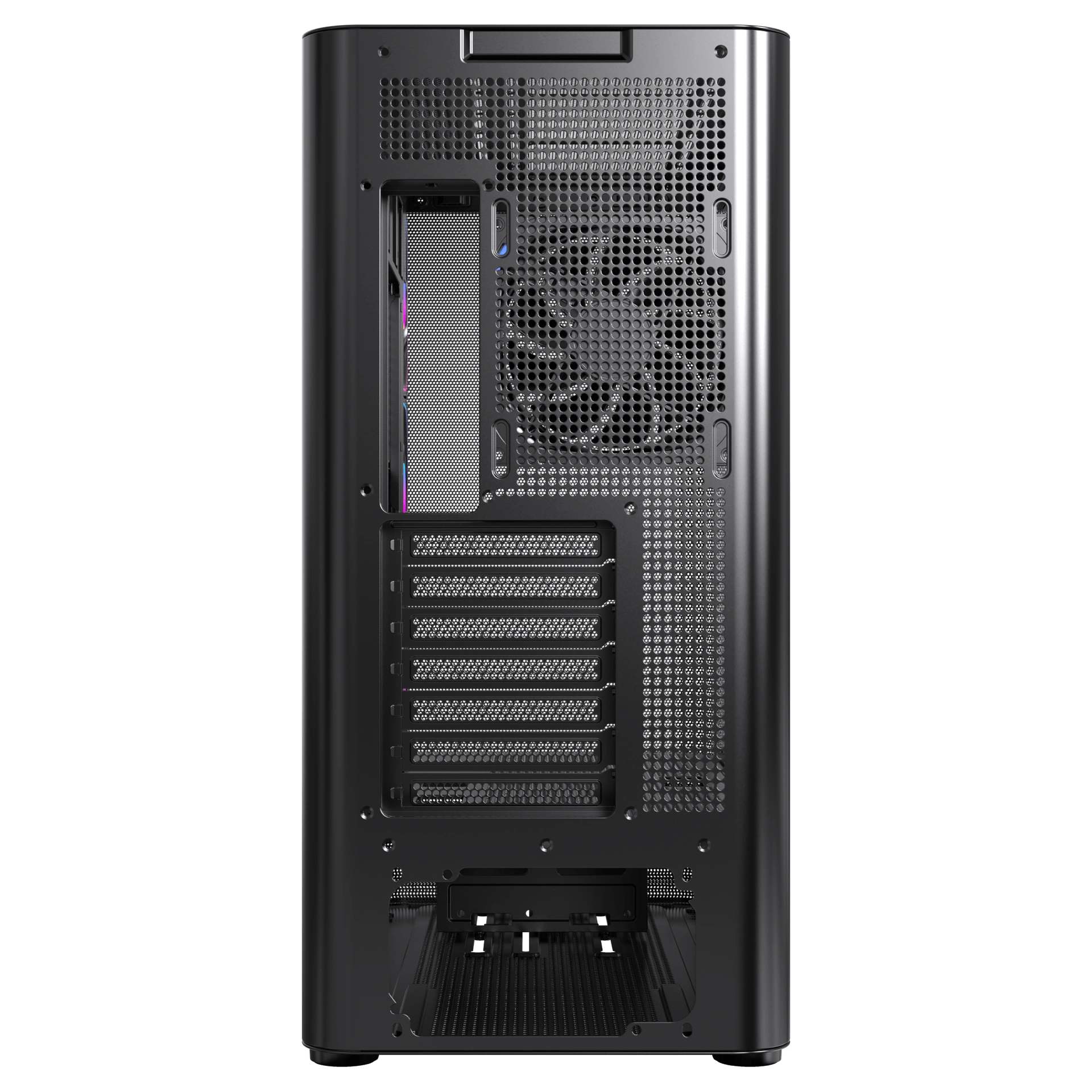 Acegeek Lunaris Flow Black Gaming Case, E-ATX Support, High-Speed USB Type-C, Panoramic Tempered Glass, High Airflow Mesh Design | AG-LUNARISFLOW-BK thumbnail 4