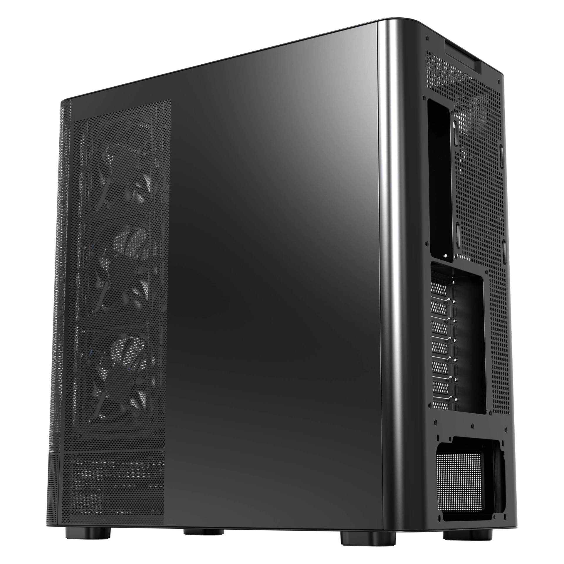 Acegeek Lunaris Flow Black Gaming Case, E-ATX Support, High-Speed USB Type-C, Panoramic Tempered Glass, High Airflow Mesh Design | AG-LUNARISFLOW-BK thumbnail 3
