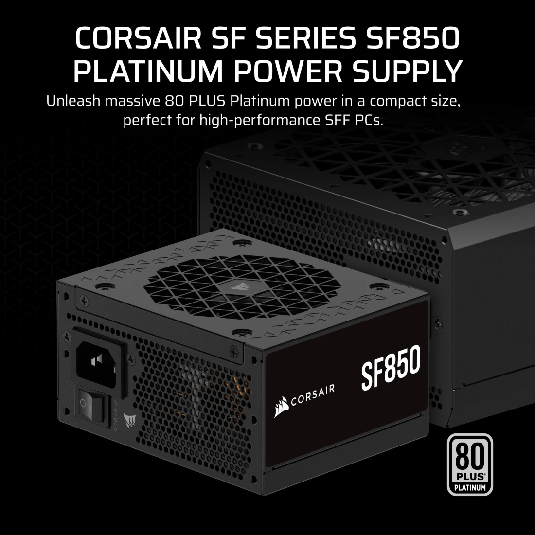 CORSAIR SF850 80 PLUS Platinum SFX Power Supply, 850W Fully Modular, ATX 3.1 & PCIe 5.1 Ready, Type-5 Cables, Black | CP-9020256-UK thumbnail 8