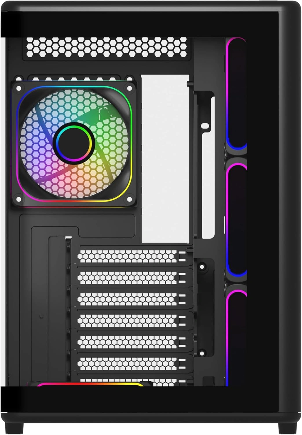 Cooler Master Elite 600 Panoramic Gaming Case, Full Curved Tempered Glass, 7 ARGB Fans, 360mm Radiator Support, Black | E600-KGNN-S02 thumbnail 3