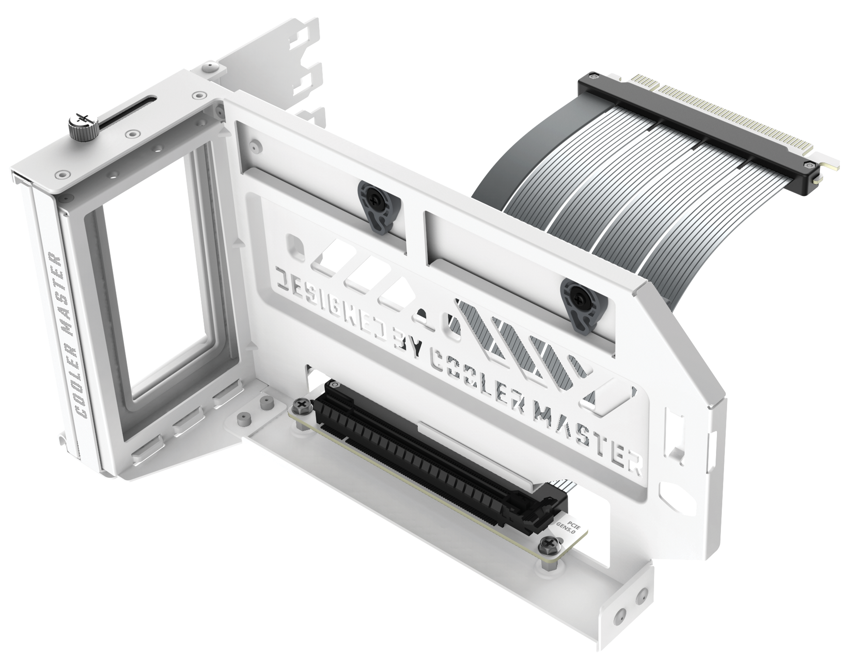 Cooler Master Vertical Graphics Card Holder Kit V3, PCIe 5.0 Riser Cable Included, White, Tool-Less Adjustment, ATX & mATX Support, White | MCA-U000C-WFVK03 – Buy Online