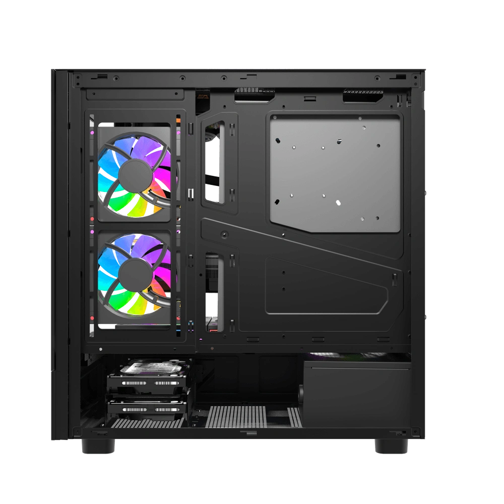 Darkflash DS950V Black Panoramic Gaming Case, 6 ARGB Fans Pre-Installed, ATX/M-ATX/ITX Support, Dual-Chamber Design | DS950V thumbnail 8