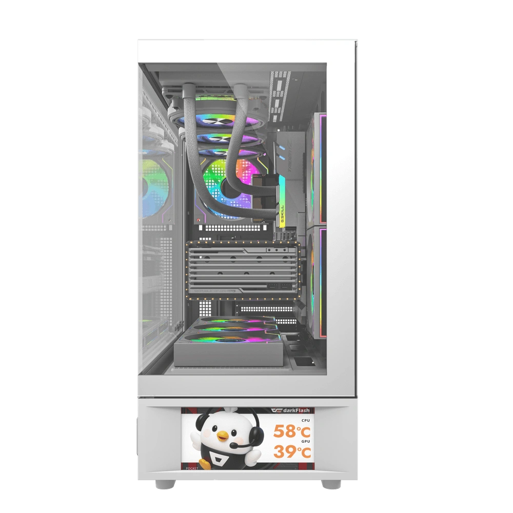 Darkflash DS950V White Panoramic Gaming Case, 6 ARGB Fans Pre-Installed, ATX/M-ATX/ITX Support, Dual-Chamber Design | DS950V thumbnail 4