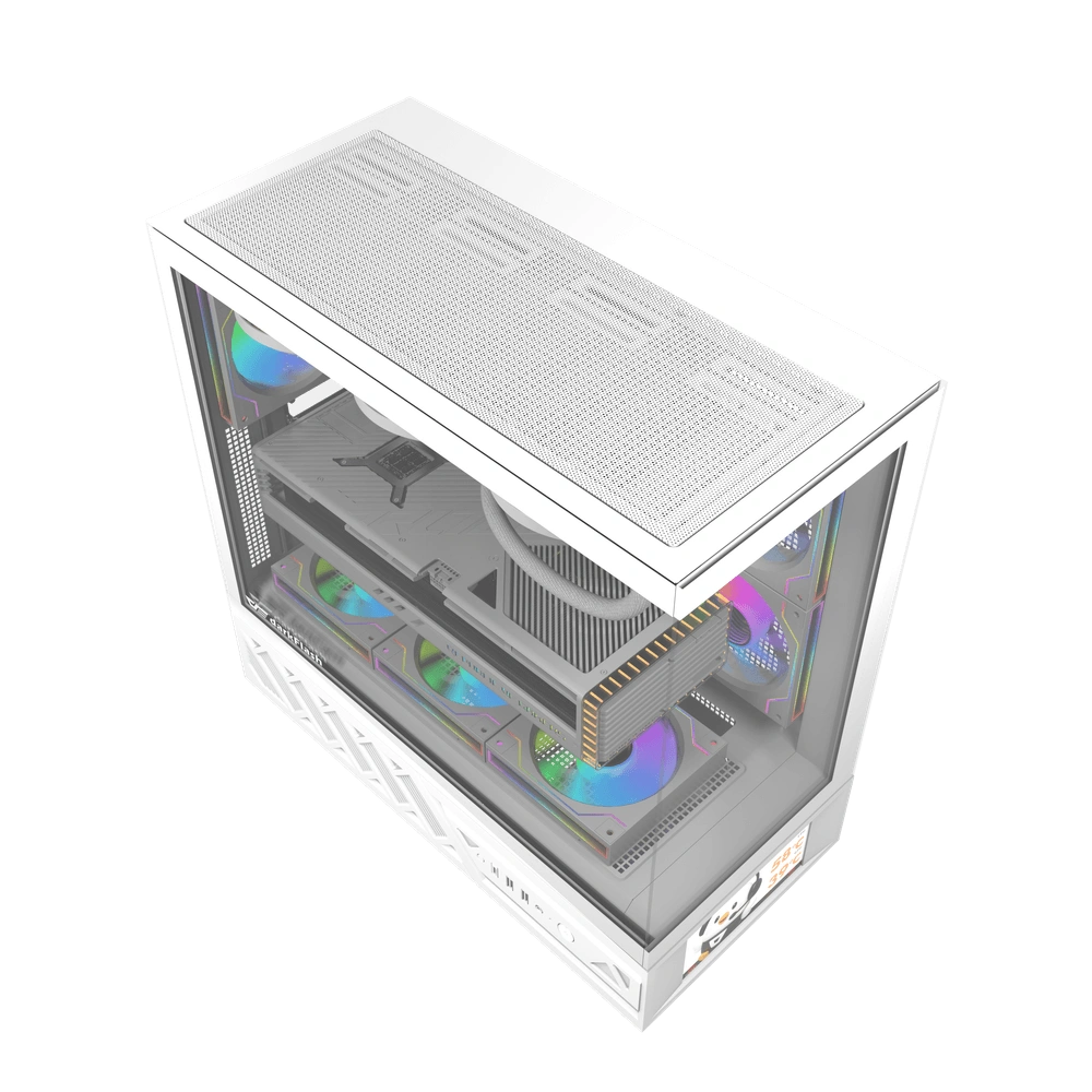 Darkflash DS950V White Panoramic Gaming Case, 6 ARGB Fans Pre-Installed, ATX/M-ATX/ITX Support, Dual-Chamber Design | DS950V thumbnail 5