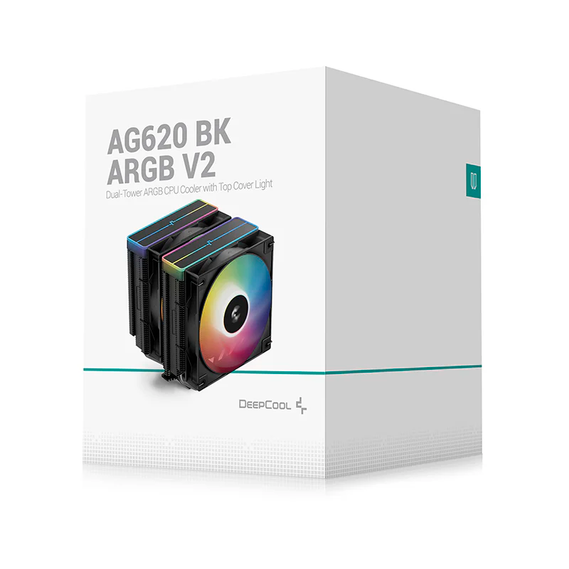 DEEPCOOL DeepCool AG620 BK ARGB V2 Black  Dual-Tower CPU Air Cooler, 6 Heatpipes, Dual 120mm ARGB Fans | R-AG620-BKAMMN-GJD-2 - thumbnail 2