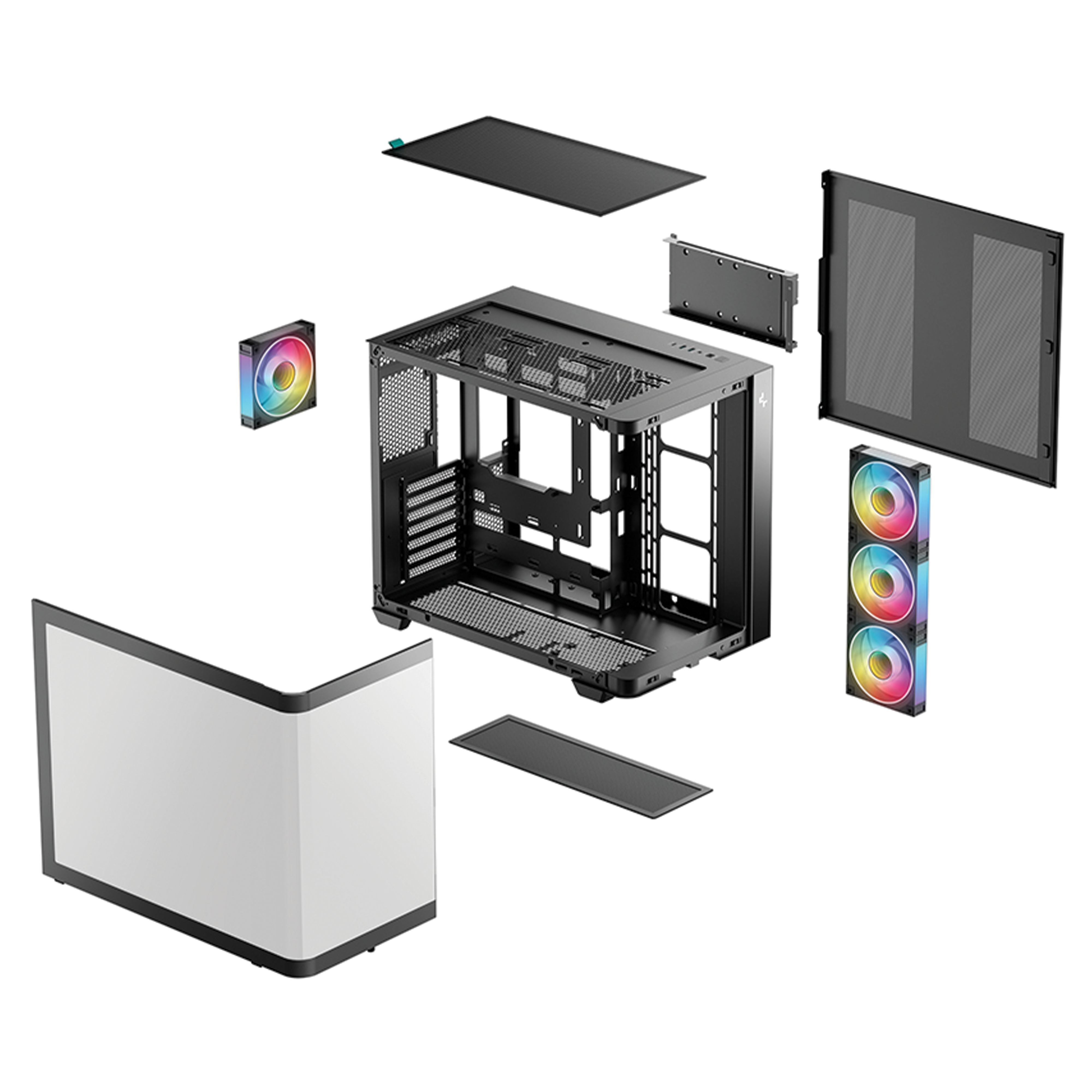 DeepCool CG530U 4F Black, Panoramic Curved Glass Dual-Chamber ATX Case, 4x ARGB Fans Included | R-CG530U-BKAGA4-G thumbnail 6