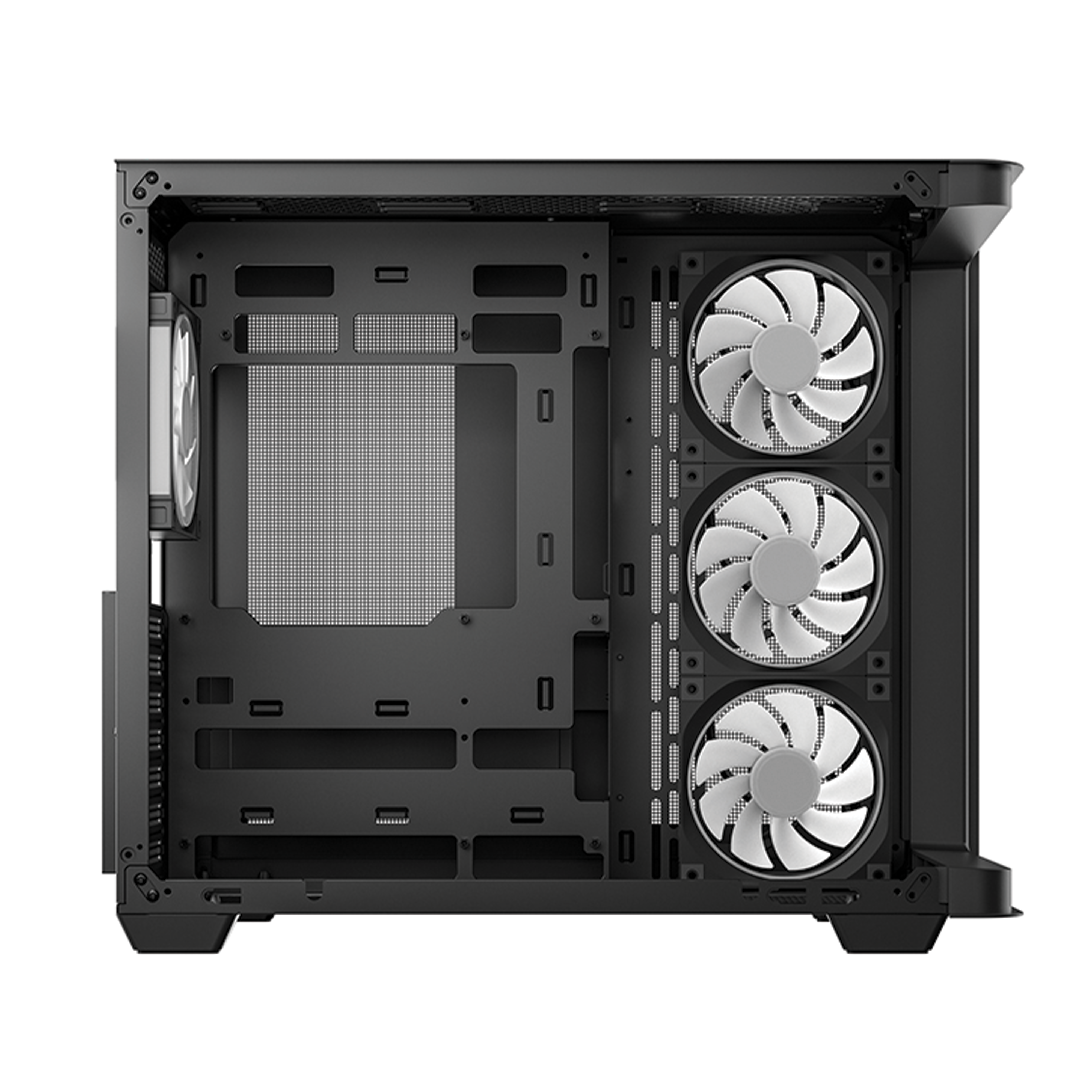 DeepCool CG530U 4F Black, Panoramic Curved Glass Dual-Chamber ATX Case, 4x ARGB Fans Included | R-CG530U-BKAGA4-G thumbnail 3