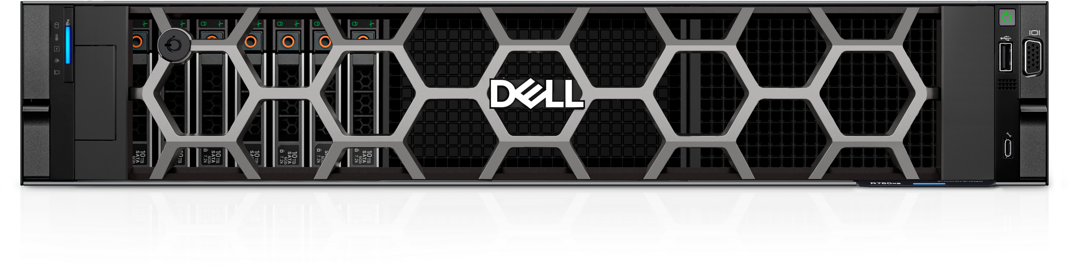 Dell PowerEdge R760xs 2U Rack Server, Intel Xeon Silver 4410Y (12C/24T), 64GB DDR5 RAM, 5x 1.92TB Kingston DC600M Enterprise Mixed-Use SSDs, PERC H755, iDRAC9 Enterprise, 10GbE Networking, 700W Titanium Redundant PSU thumbnail 2