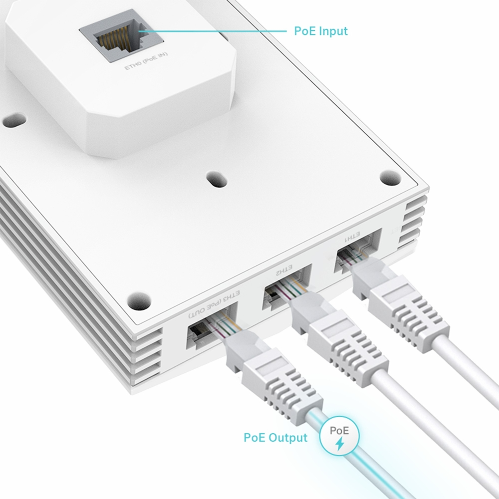 tp-link EAP655-Wall AX3000 Wall Plate WiFi 6 Access Point, Omada SDN