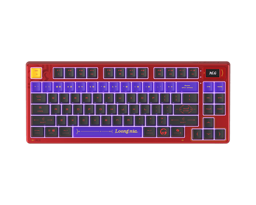 MSI FORGE TKL Wireless MLG Edition Mechanical Gaming Keyboard, Hot-Swappable Linear Switches, Tri-Mode Connectivity (2.4GHz/BT/USB-C), Integrated OLED Display, RGB LED, Compact Tenkeyless Design | S11-43CEW01-HH9 thumbnail 5